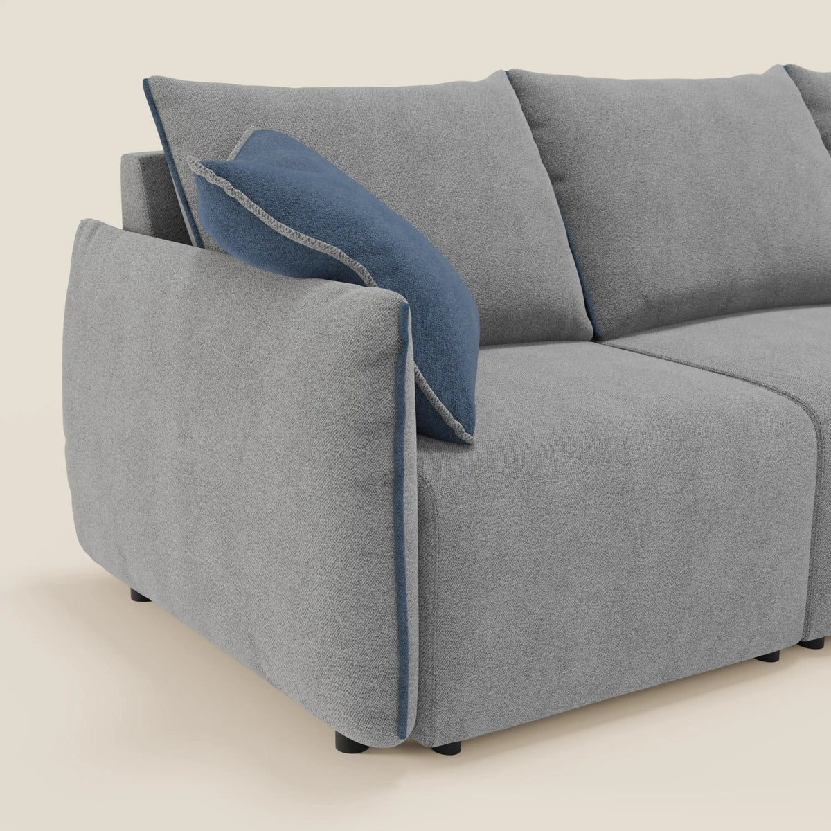 Flexar divano con 3 sedute allungabili schienale in piuma d'oca in bouclé impermeabile T07 - divitt.sbs