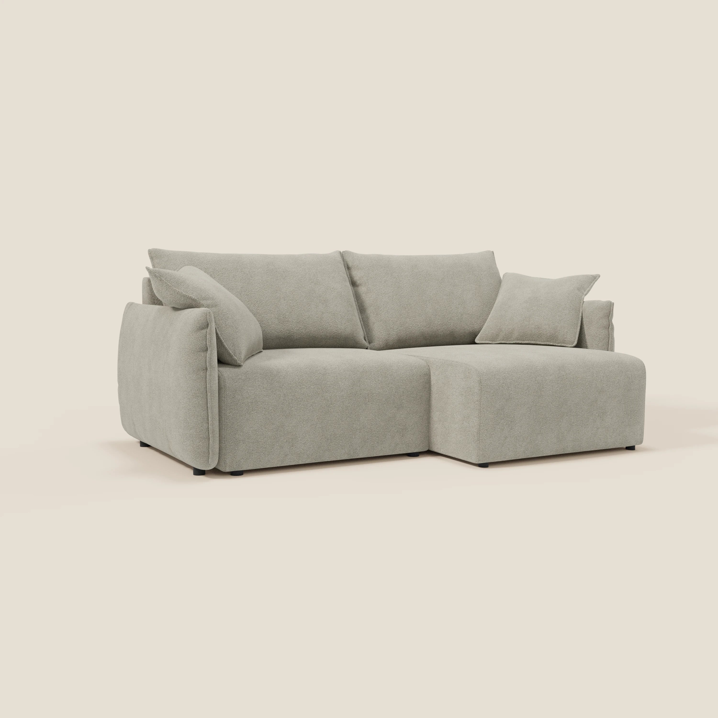 Flexar divano con sedute allungabili e schienale in piuma in morbido bouclé impermeabile T07 - divitt.sbs