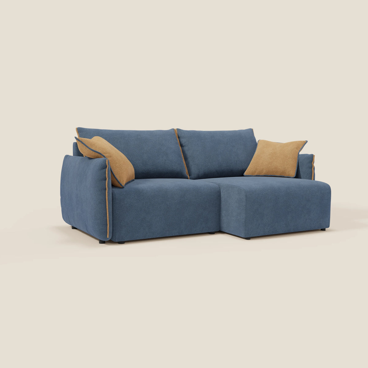 Flexar divano con sedute allungabili e schienale in piuma in morbido bouclé impermeabile T07 - divitt.sbs
