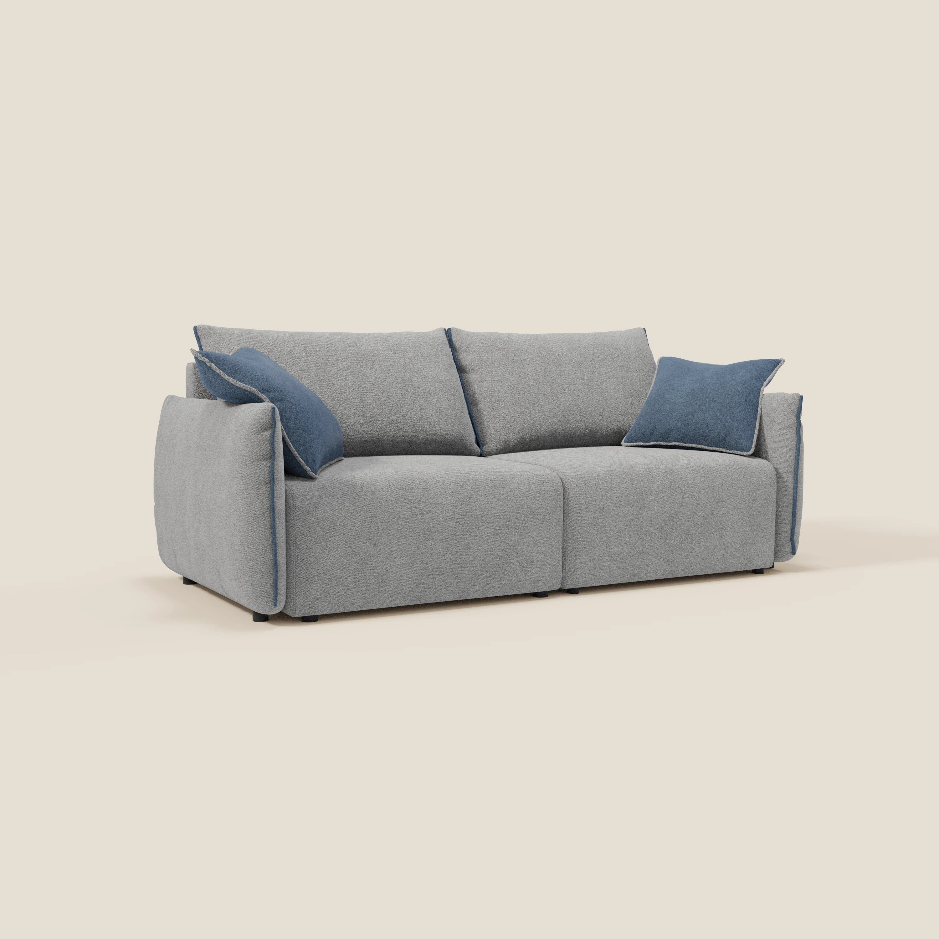 Flexar divano con sedute allungabili e schienale in piuma in morbido bouclé impermeabile T07 - divitt.sbs