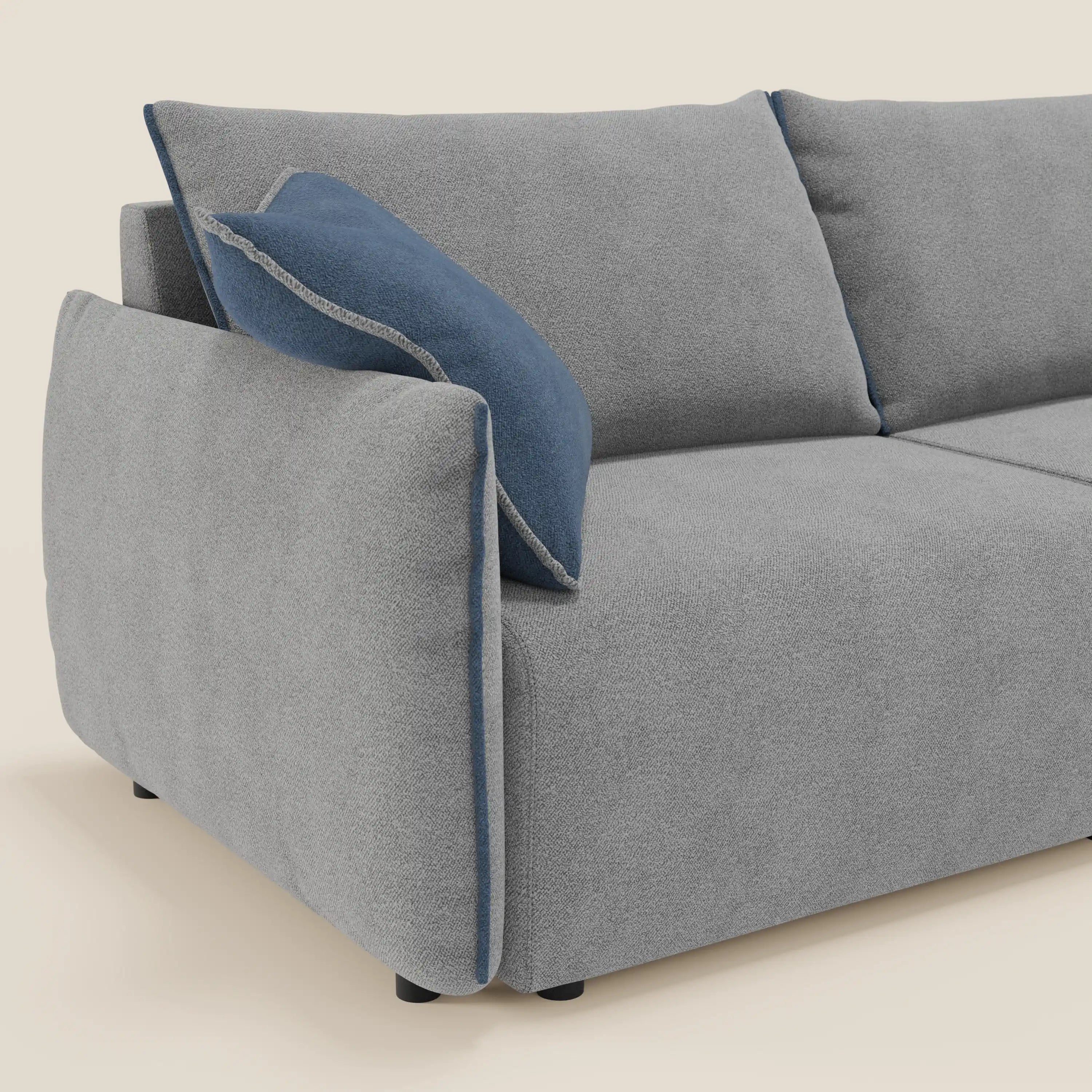 Flexar divano con sedute allungabili e schienale in piuma in morbido bouclé impermeabile T07 - divitt.sbs