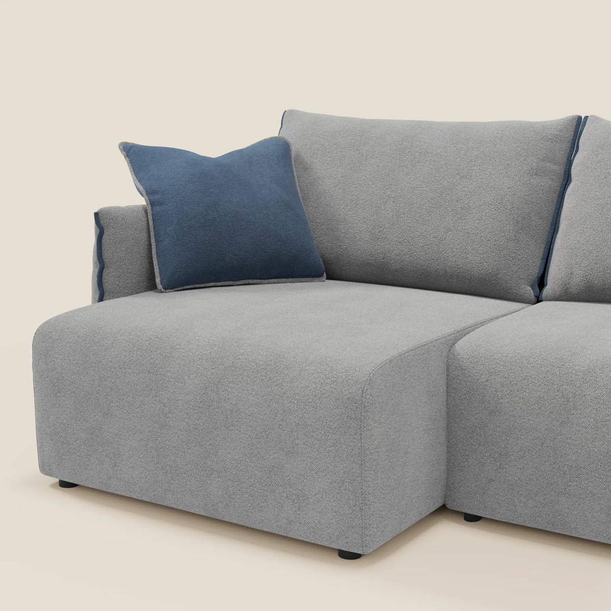 Flexar divano con sedute allungabili e schienale in piuma in morbido bouclé impermeabile T07 - divitt.sbs