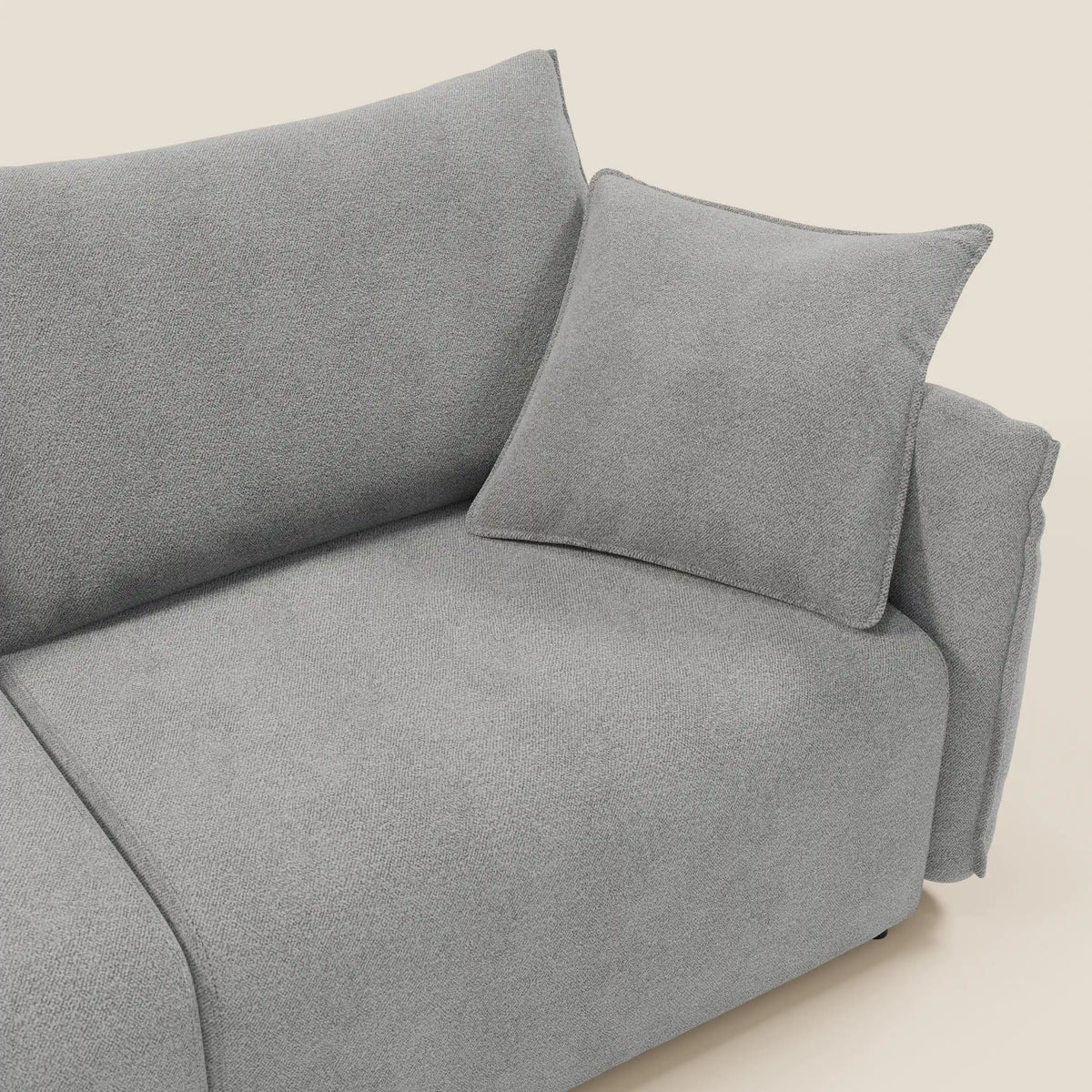 Flexar divano con sedute allungabili e schienale in piuma in morbido bouclé impermeabile T07 - divitt.sbs
