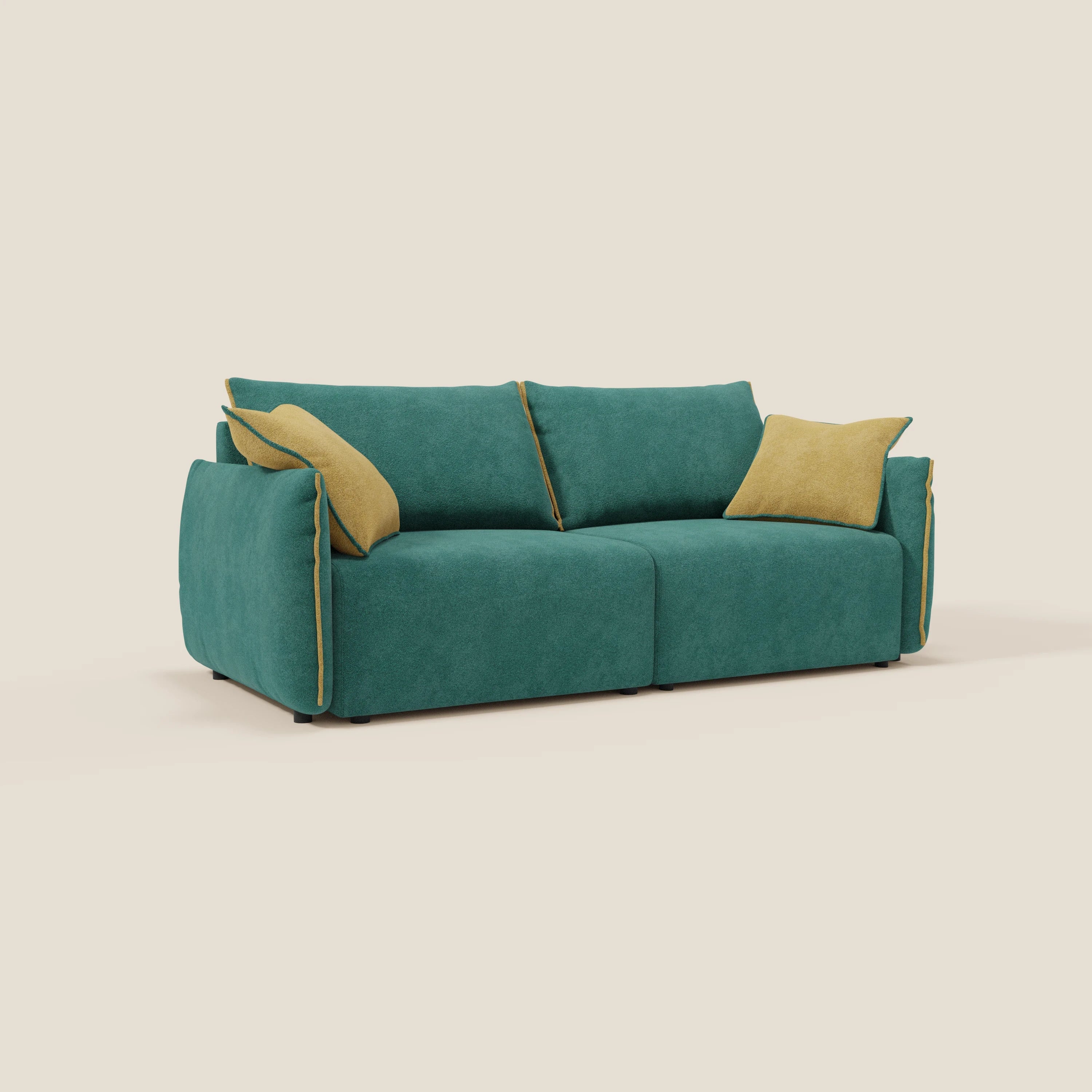 Flexar divano con sedute allungabili e schienale in piuma in morbido bouclé impermeabile T07 - divitt.sbs