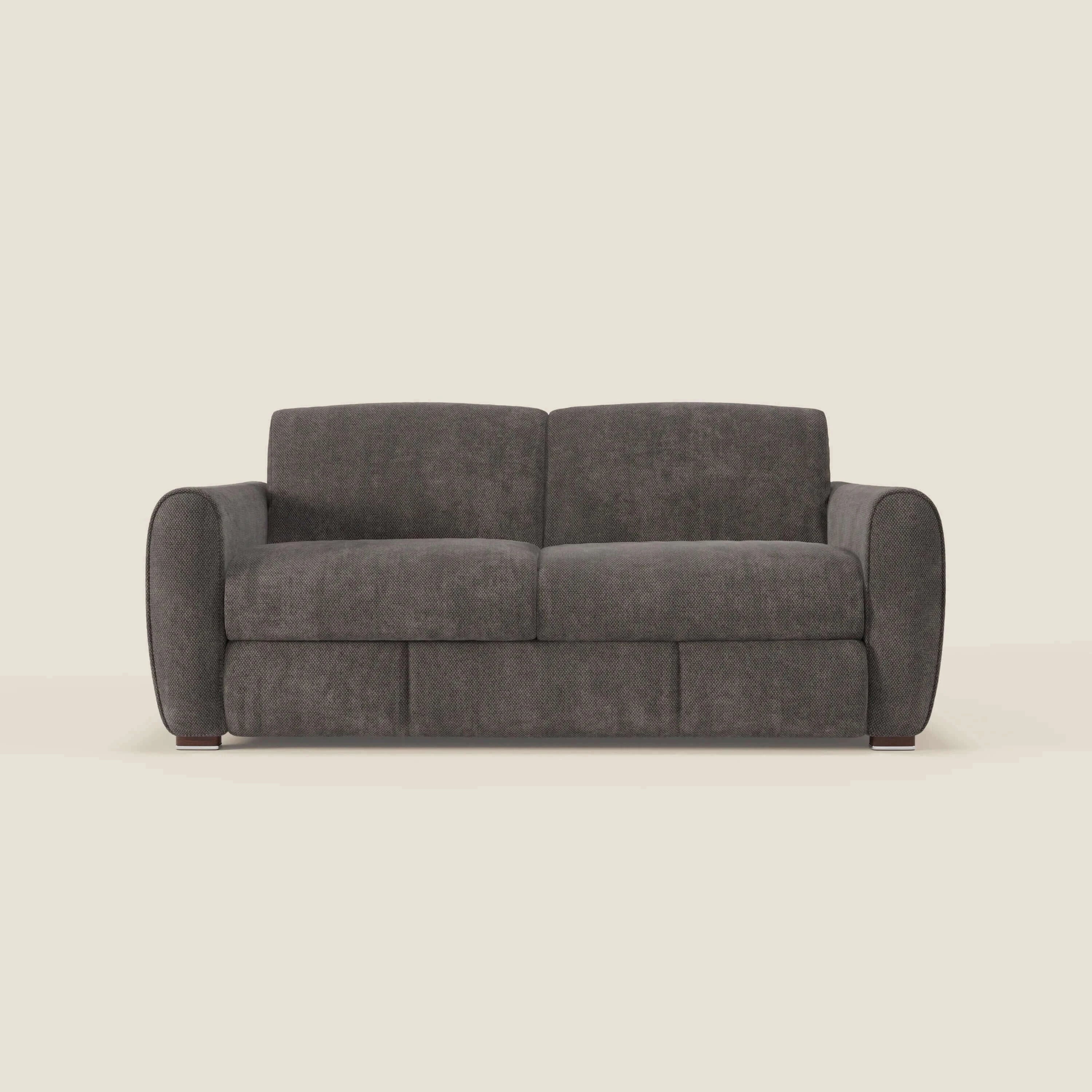 Kaleo Divano letto moderno con materasso H17 cm - in raffinato tessuto impermeabile T26 antracite - divitt.sbs