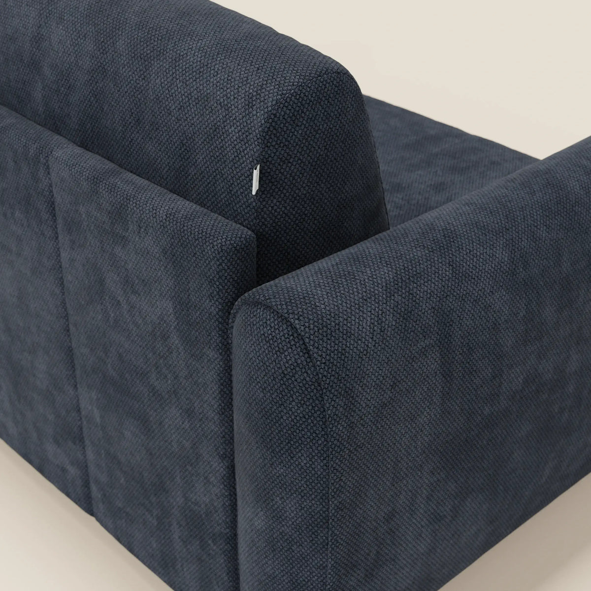 Kaleo Divano letto moderno con materasso H17 cm - in raffinato tessuto impermeabile T26 blu navy - divitt.sbs