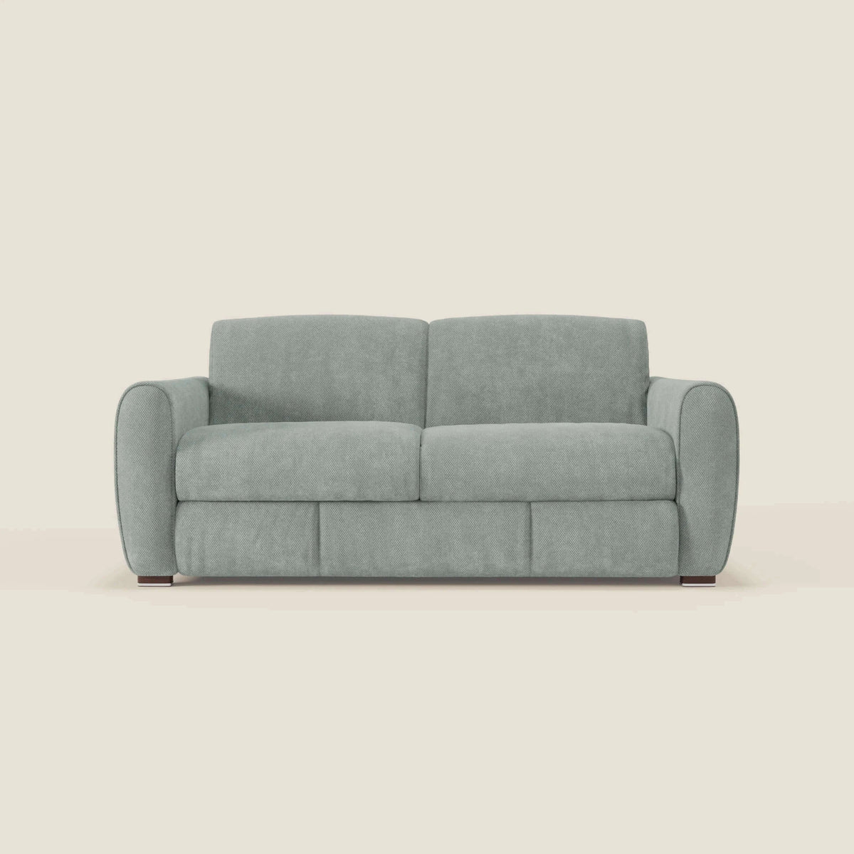 Kaleo Divano letto moderno con materasso H17 cm - in raffinato tessuto impermeabile T26 verde acqua - divitt.sbs