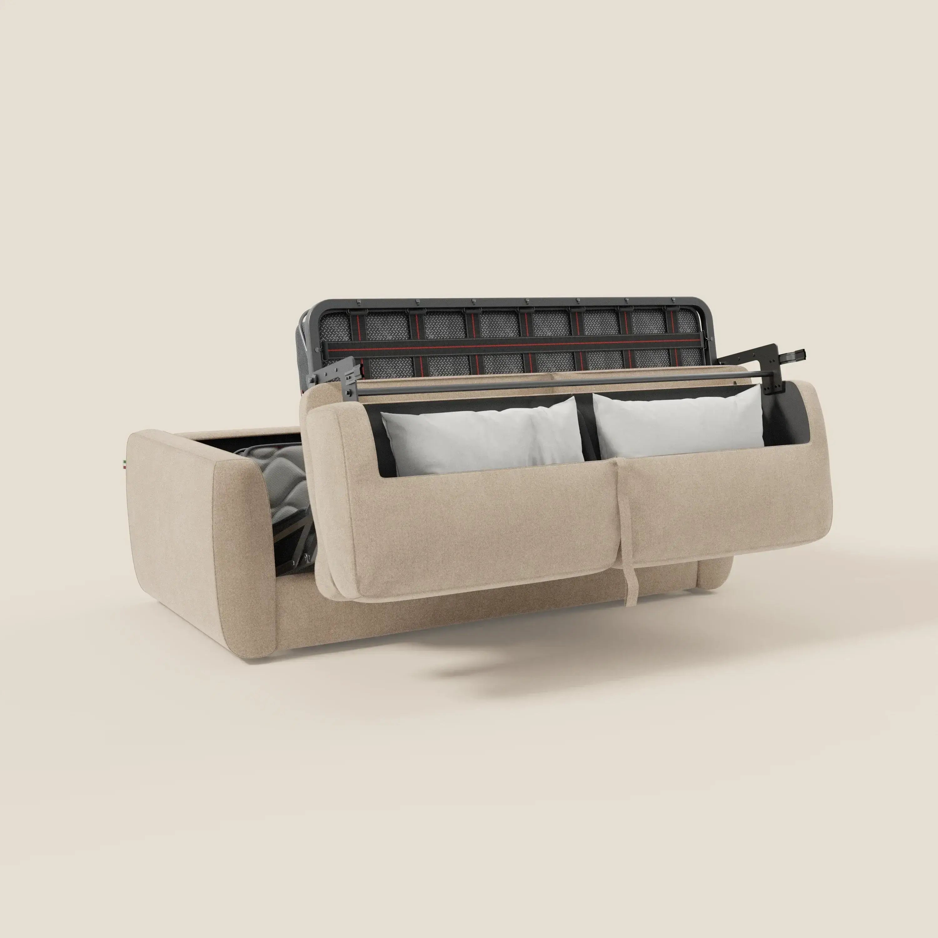 Leonida divano letto sfoderabile e materasso H18 cm - vano portaguanciali in tessuto Smacchiabile T23 - divitt.sbs