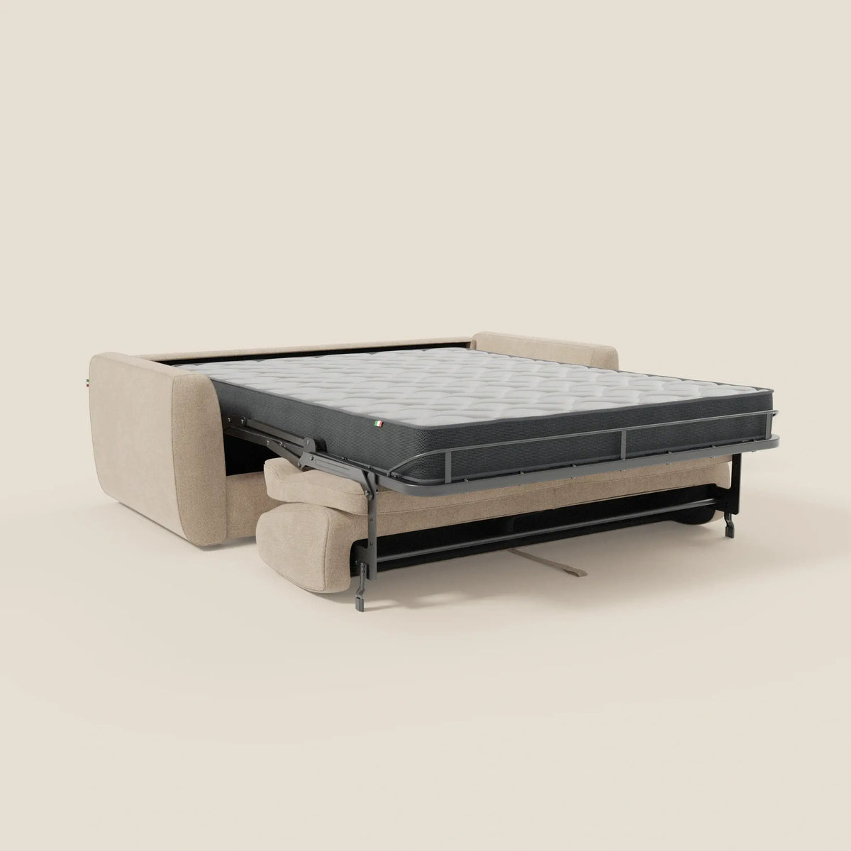Leonida divano letto sfoderabile e materasso H18 cm - vano portaguanciali in tessuto Smacchiabile T23 - divitt.sbs