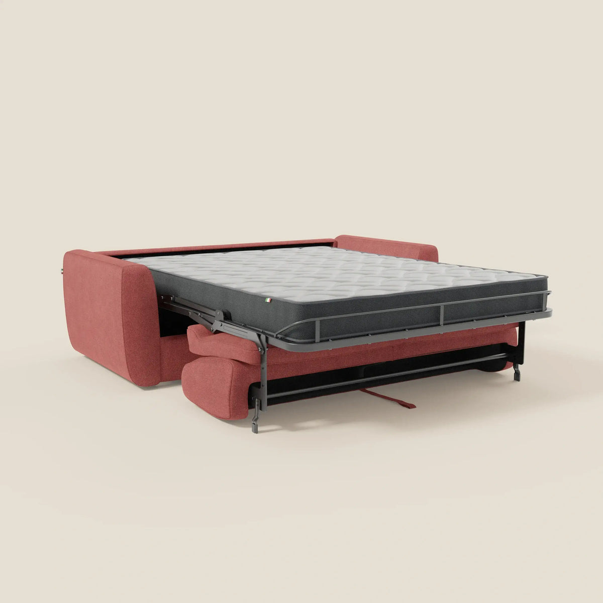 Leonida divano letto sfoderabile e materasso H18 cm - vano portaguanciali in tessuto Smacchiabile T23 - divitt.sbs