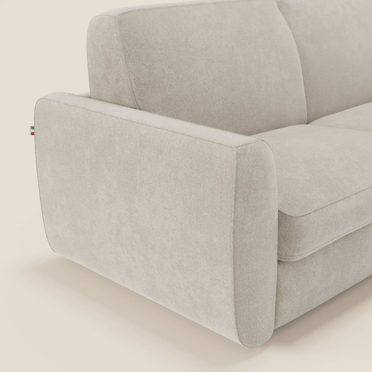 Leonida divano letto sfoderabile e materasso H18 cm - vano portaguanciali in tessuto Smacchiabile T23 - divitt.sbs