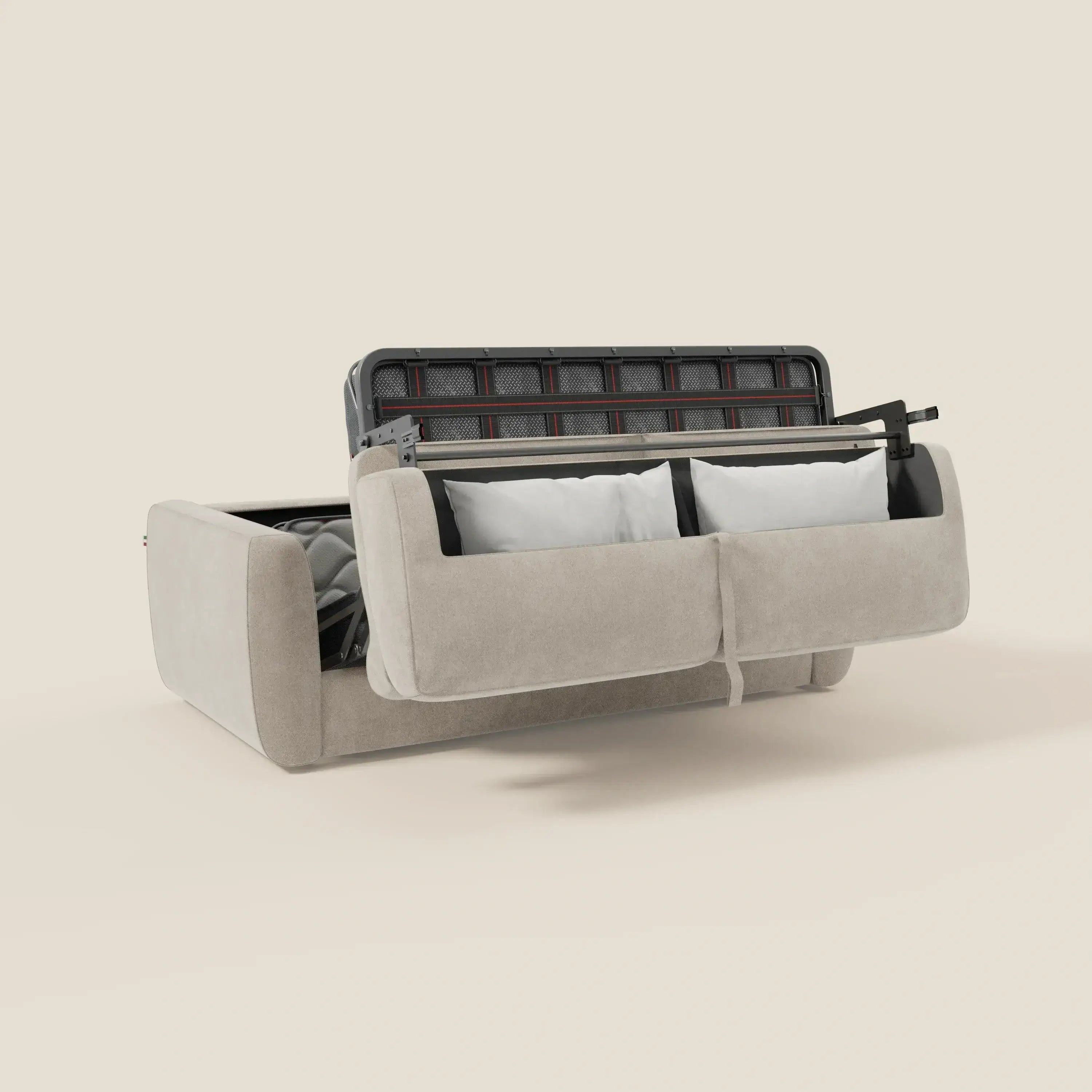 Leonida divano letto sfoderabile e materasso H18 cm - vano portaguanciali in tessuto Smacchiabile T23 - divitt.sbs