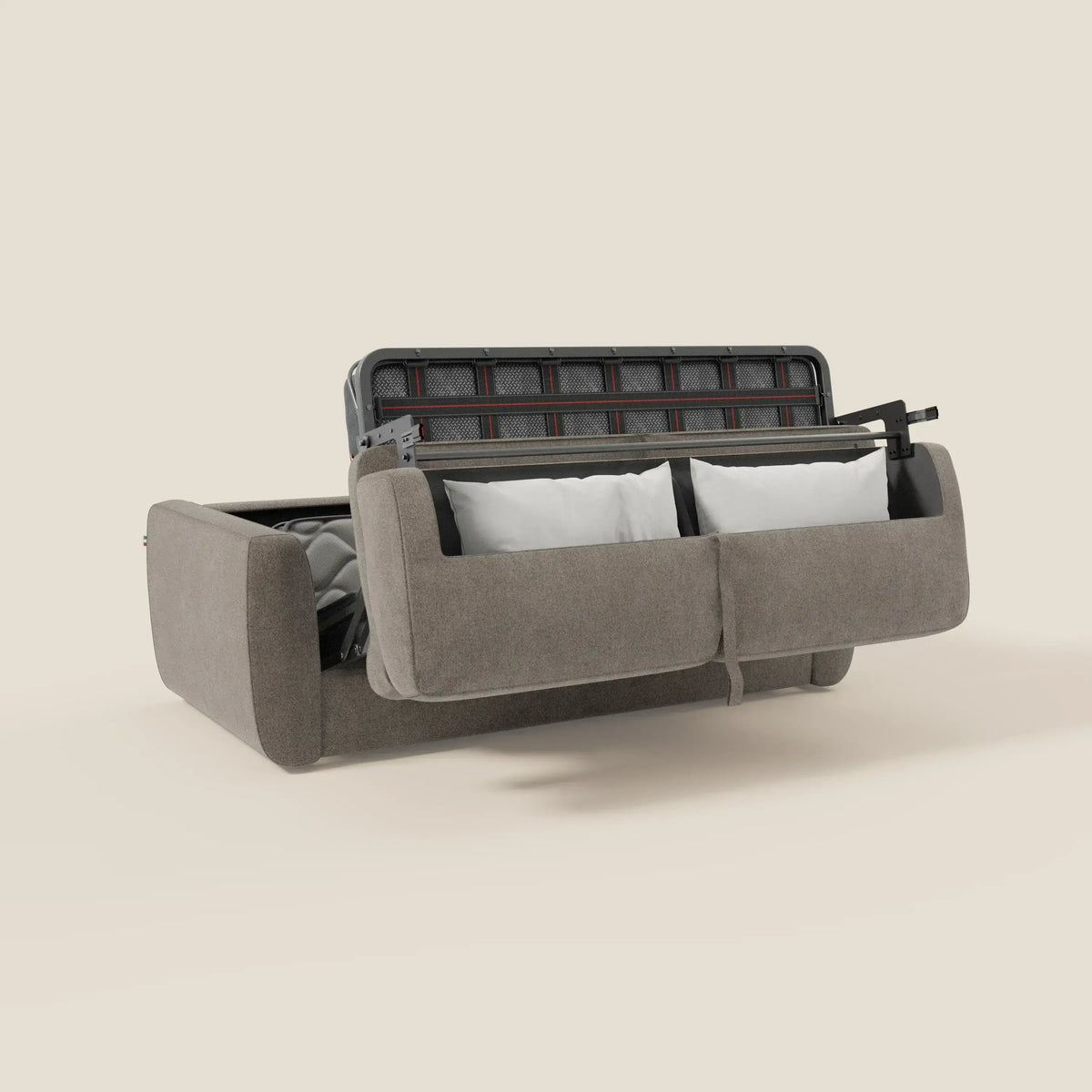 Leonida divano letto sfoderabile e materasso H18 cm - vano portaguanciali in tessuto Smacchiabile T23 - divitt.sbs