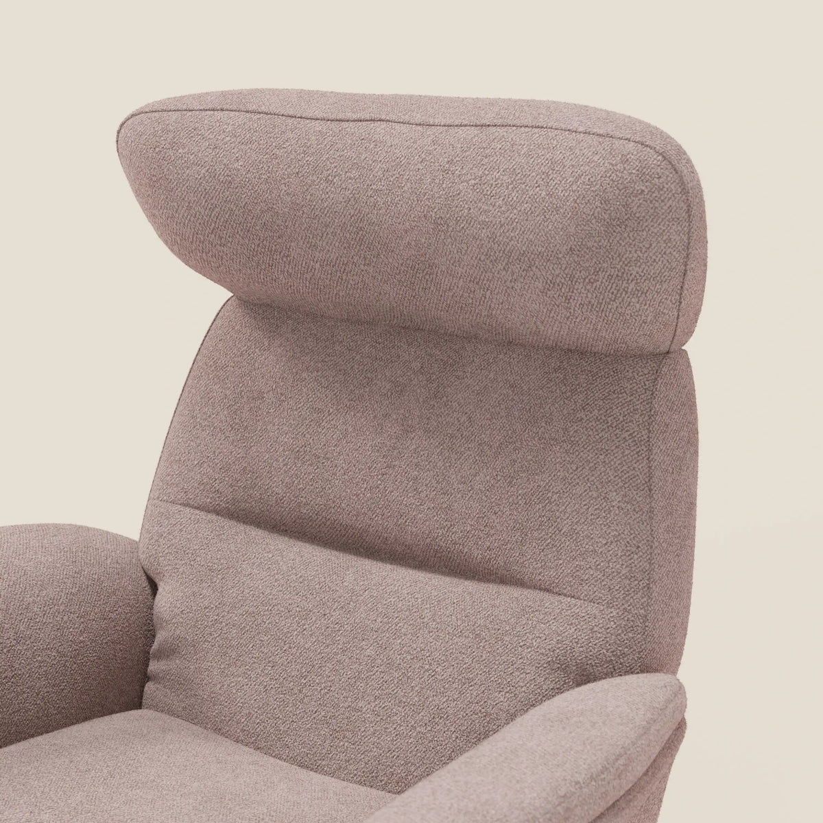 Lunor Poltrona relax reclinabile con pouf poggia-piedi in tessuto bouclé impermeabile T07 - divitt.sbs