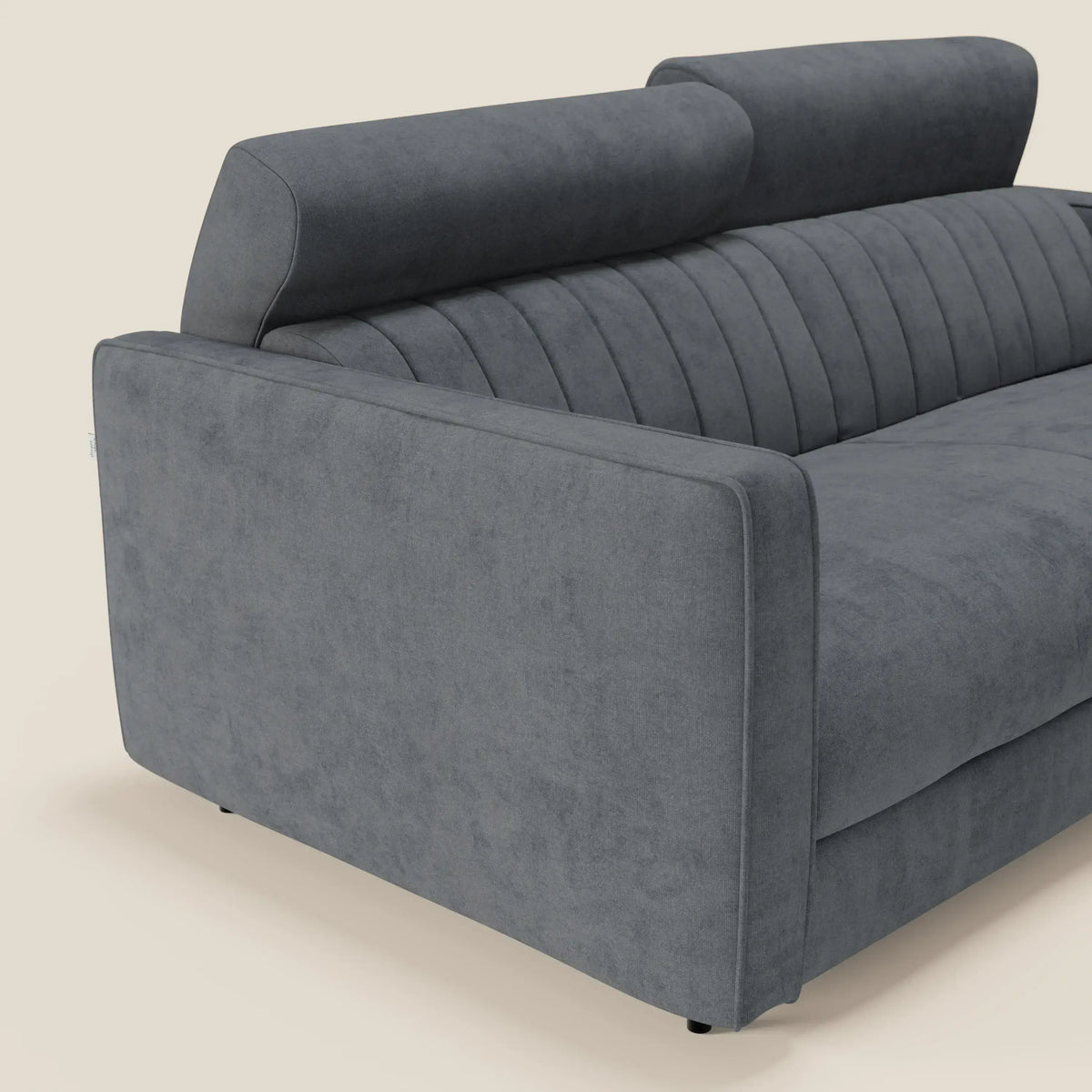Nivon Divano letto moderno materasso H16 cm con poggiatesta in tessuto impermeabile T25 - divitt.sbs