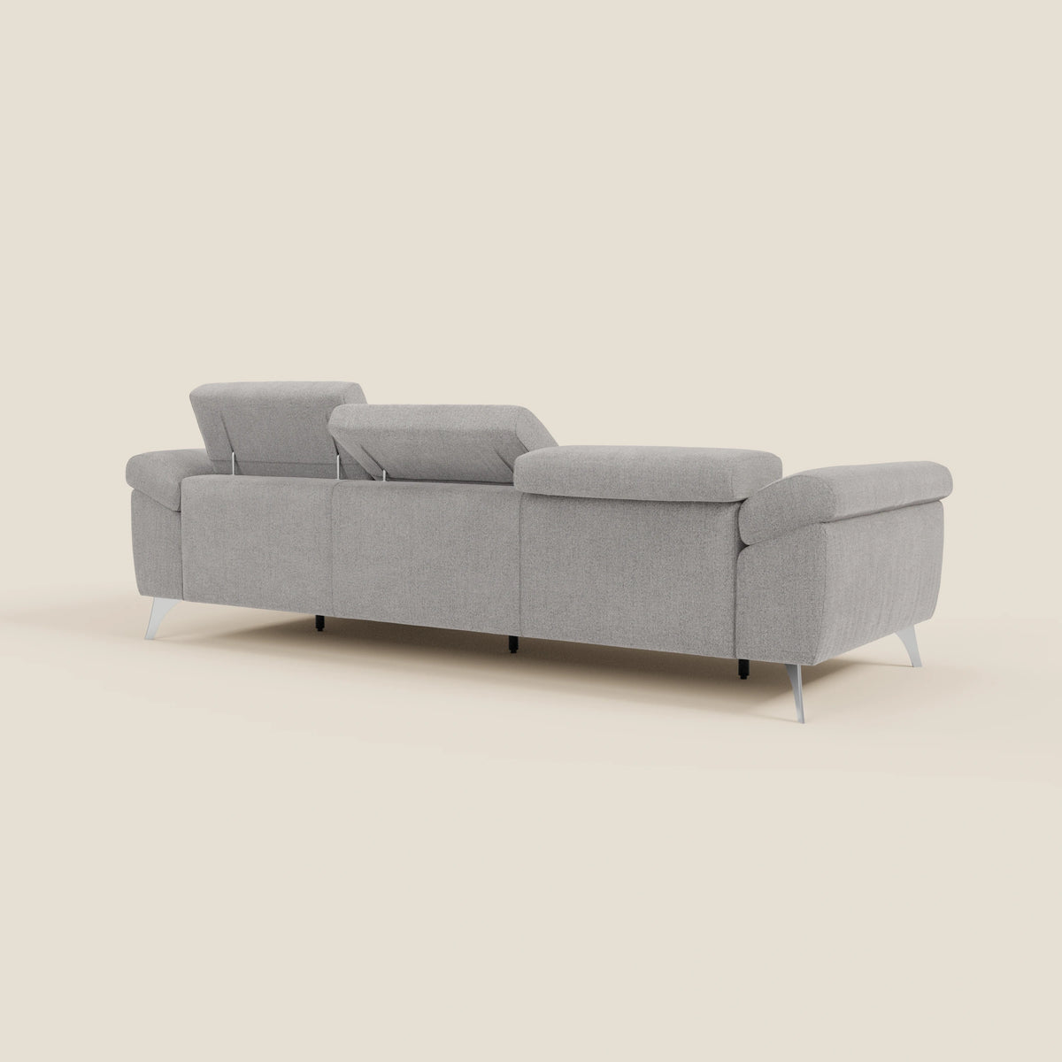 Donatello Divano angolare con sedute scorrevoli braccioli contenitore e poggiatesta in tessuto morbido smacchiabile T23 - divitt.sbs