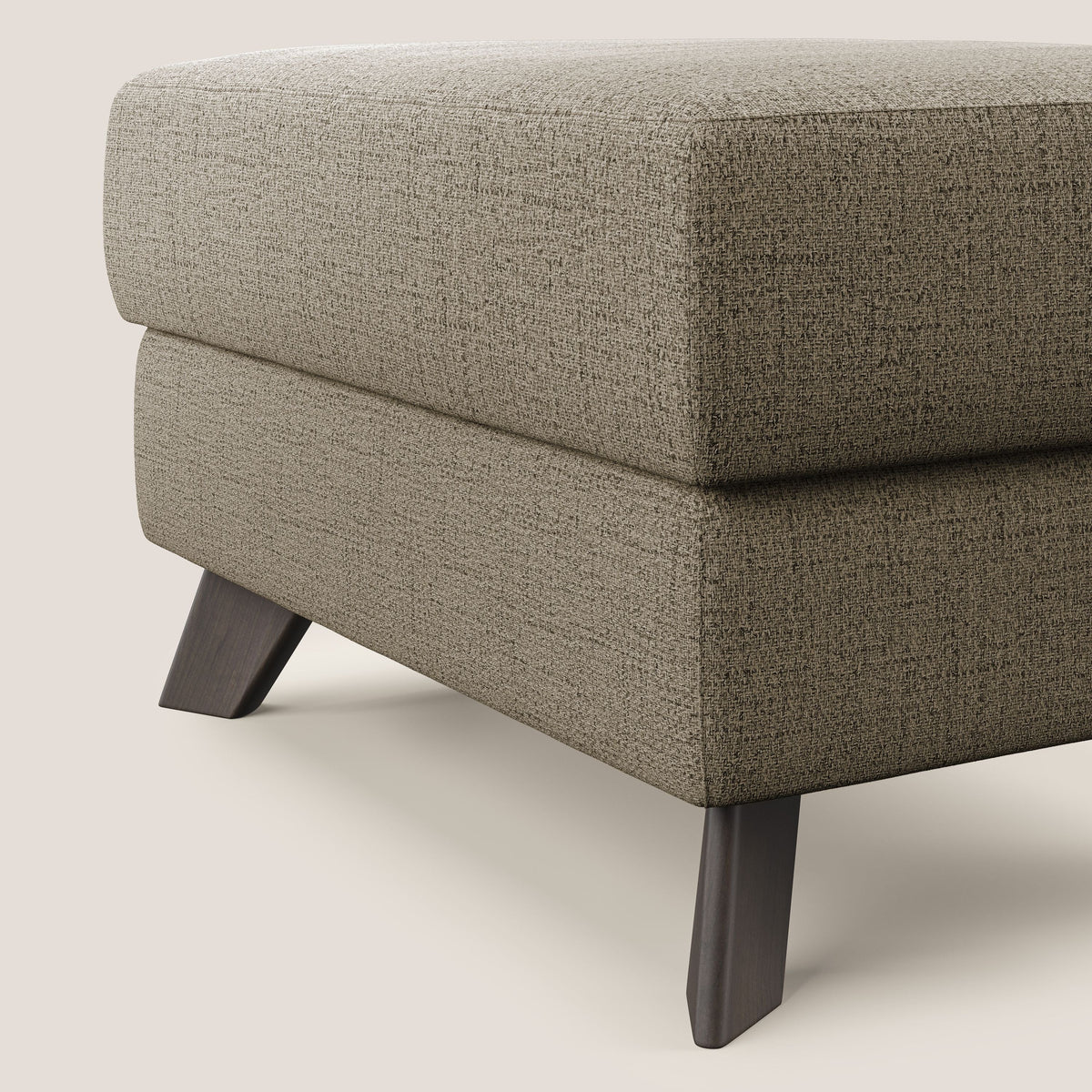 Moon Pouf contenitore e piedini alti in tessuto morbido impermeabile fiammato T03 marrone - divitt.sbs