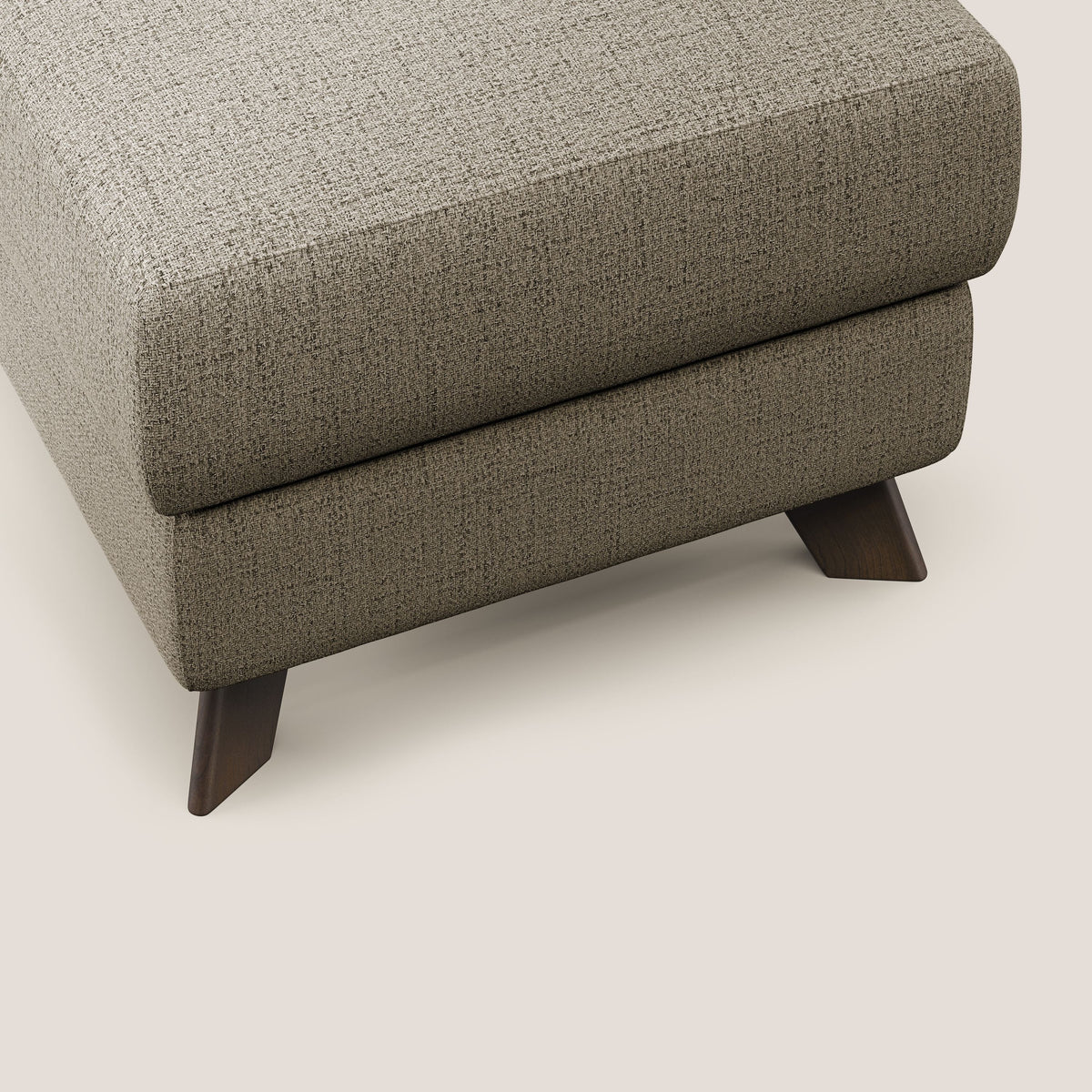 Moon Pouf contenitore e piedini alti in tessuto morbido impermeabile fiammato T03 marrone - divitt.sbs
