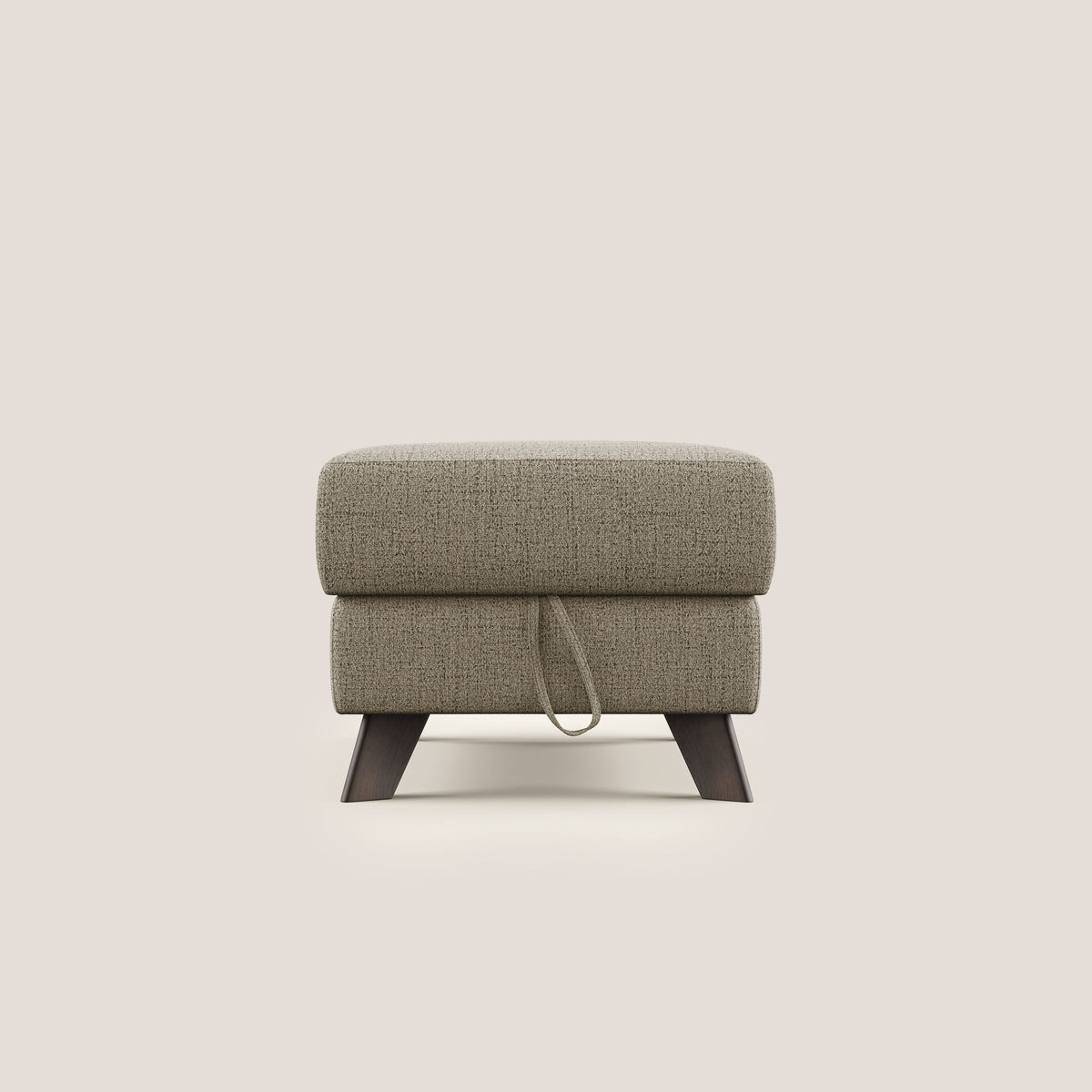 Moon Pouf contenitore e piedini alti in tessuto morbido impermeabile fiammato T03 marrone - divitt.sbs