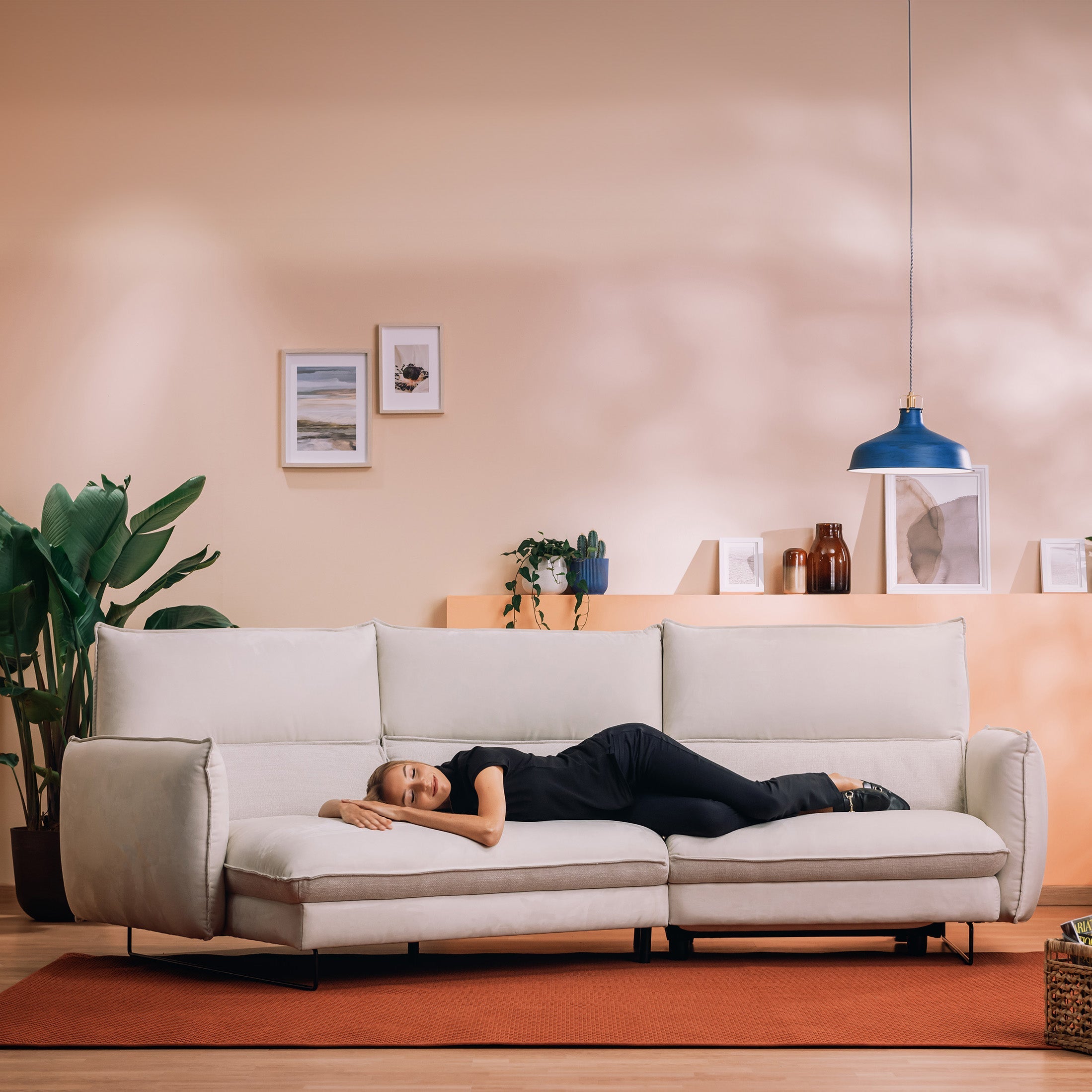 Monamour divano moderno angolare con opzione relax elettrico in microfibra smacchiabile impermeabile T11 panna - divitt.sbs