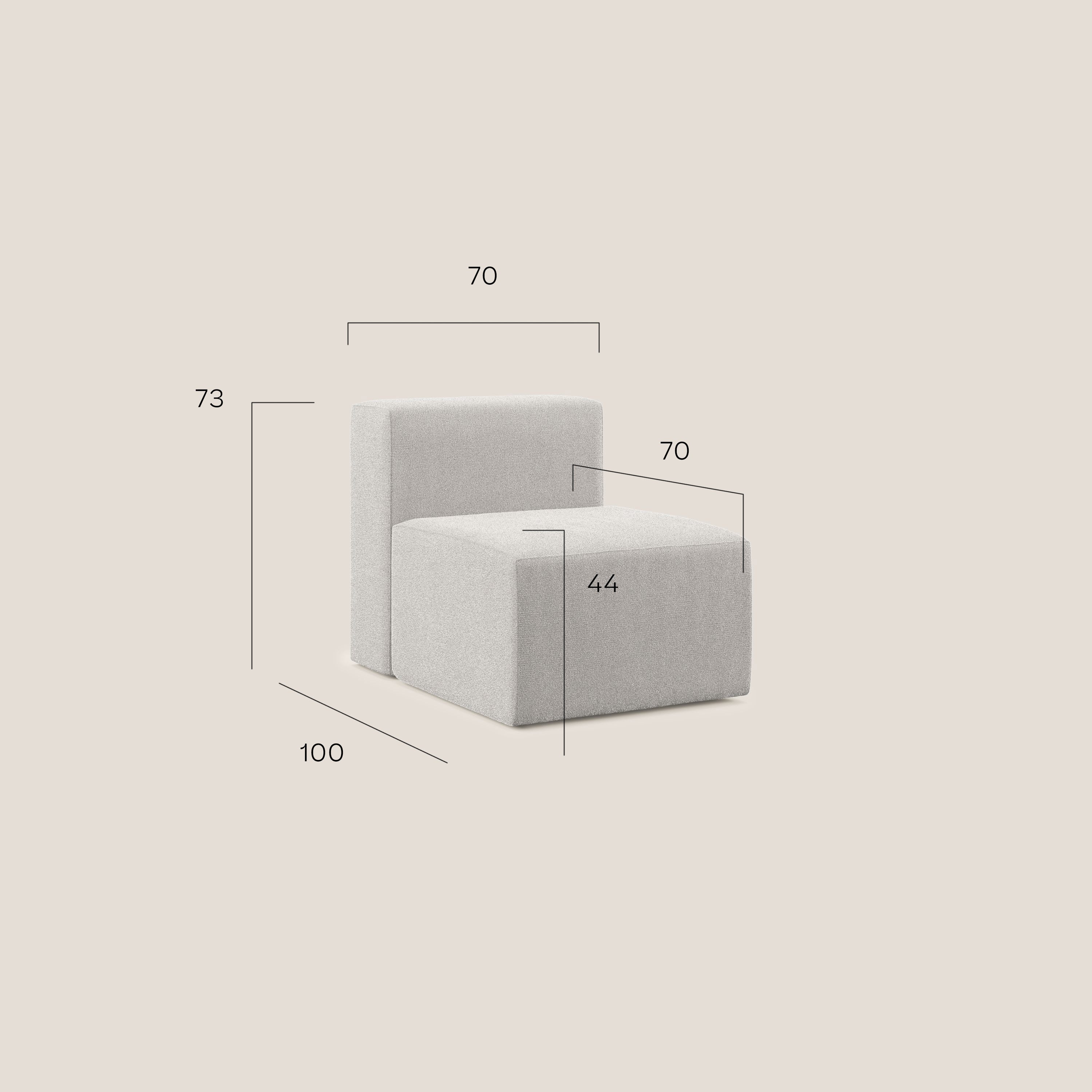 Nettuno modulo poltrona centrale in morbido tessuto bouclè T07 bianco - divitt.sbs