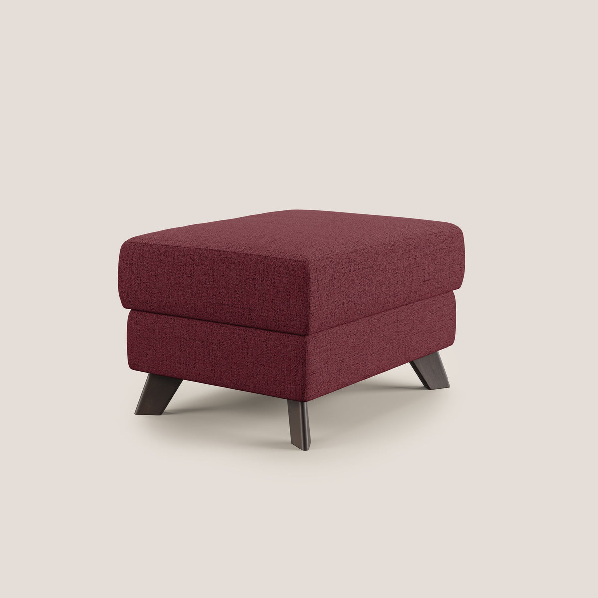 Moon Pouf contenitore e piedini alti in tessuto morbido impermeabile fiammato T03 rosso - divitt.sbs
