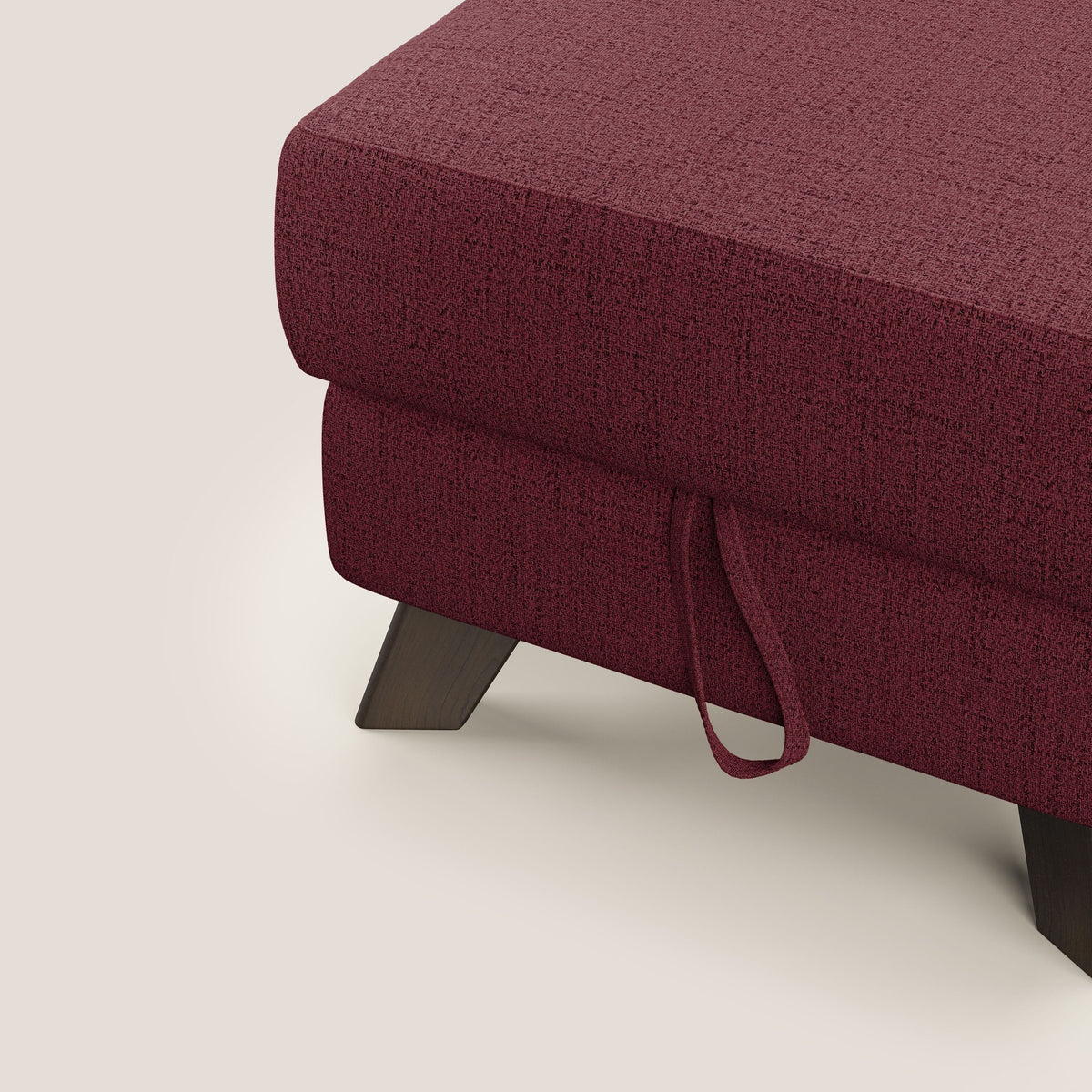 Moon Pouf contenitore e piedini alti in tessuto morbido impermeabile fiammato T03 rosso - divitt.sbs