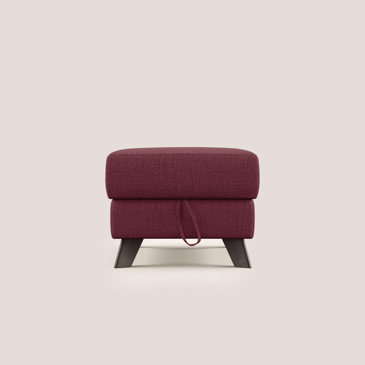 Moon Pouf contenitore e piedini alti in tessuto morbido impermeabile fiammato T03 rosso - divitt.sbs