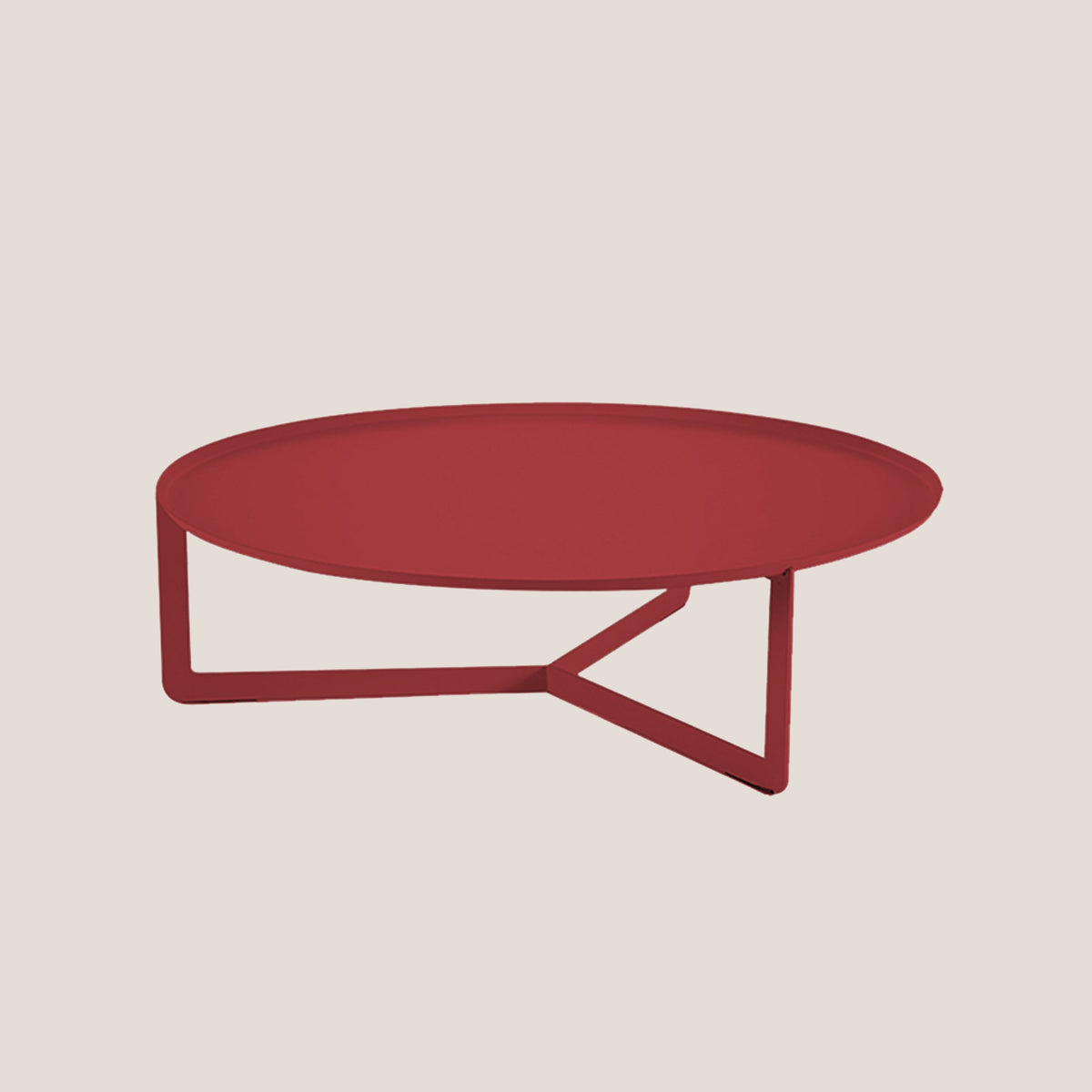 Round tavolino basso rotondo da salotto in metallo h23 cm rosso dalia - divitt.sbs