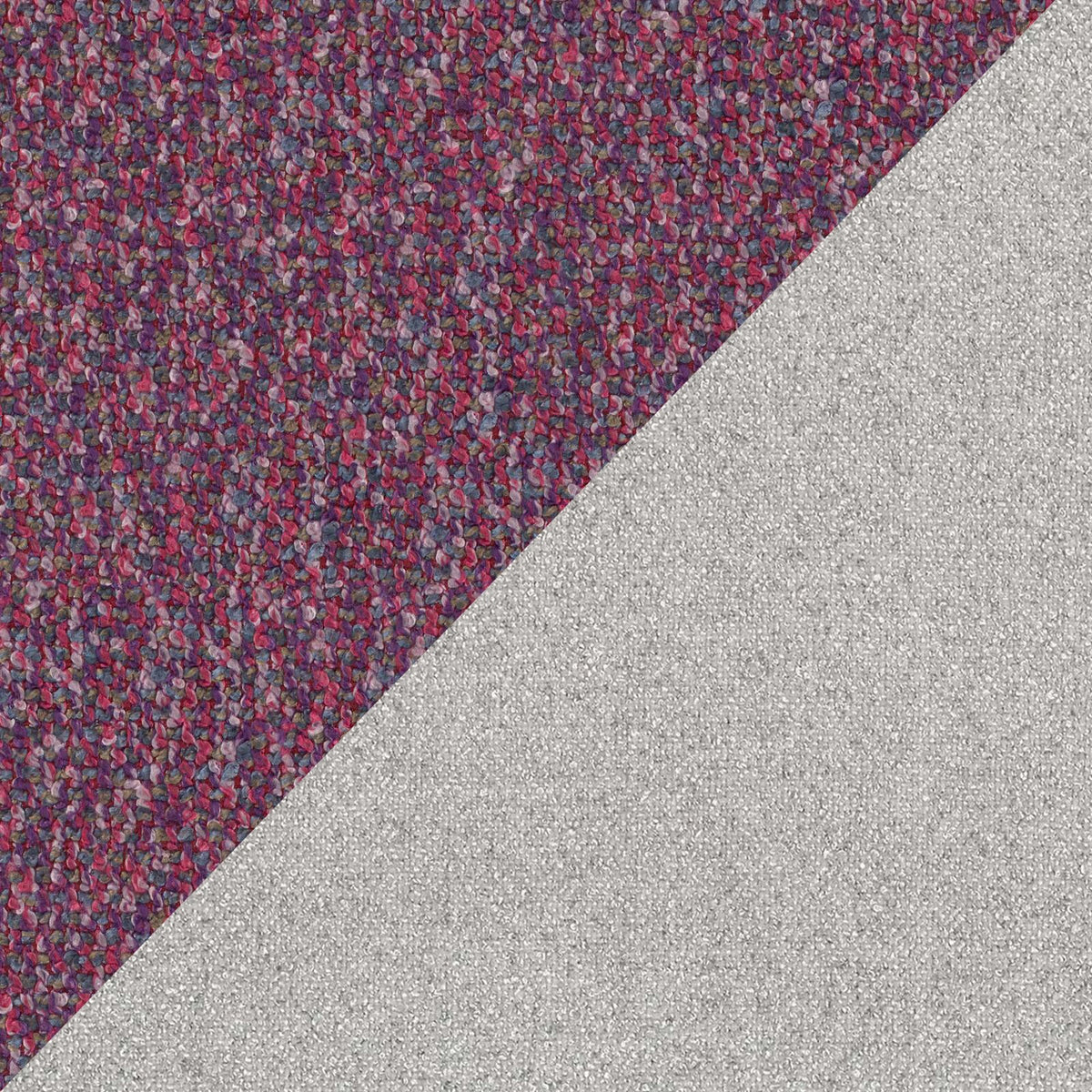Soleil letto imbottito di design con piedi alti in metallo in bouclet smacchiabile T12 viola - divitt.sbs