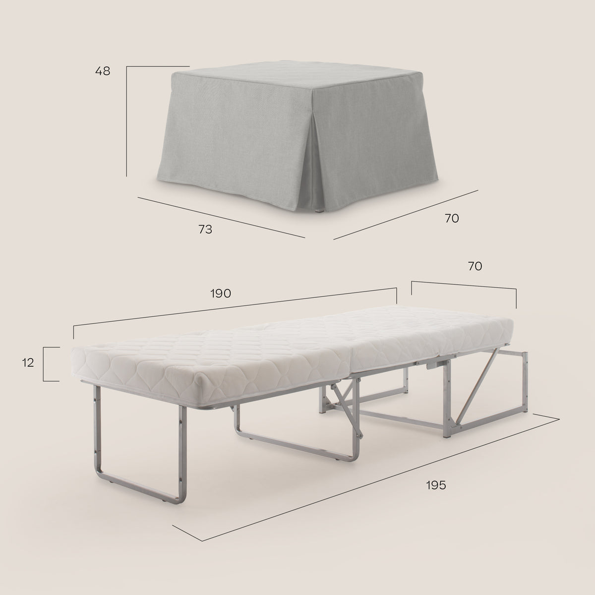 TIP-TOP Pouf LETTO in TESSUTO impermeabile T13 - divitt.sbs