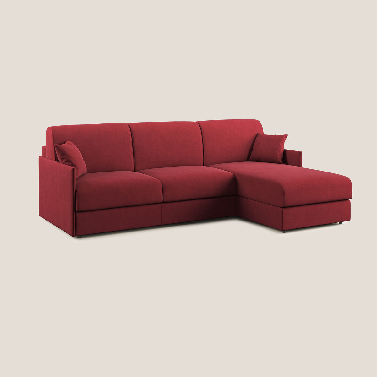 Evans Divano letto angolare con penisola in morbido tessuto impermeabile T02 - divitt.sbs
