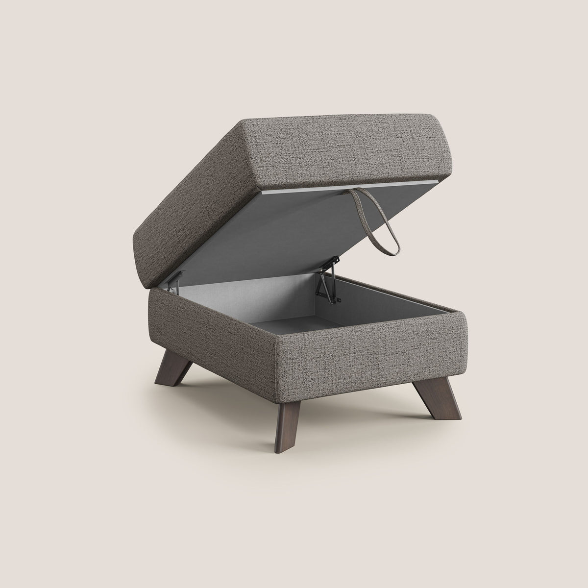 Moon Pouf contenitore e piedini alti in tessuto morbido impermeabile fiammato T03 - divitt.sbs
