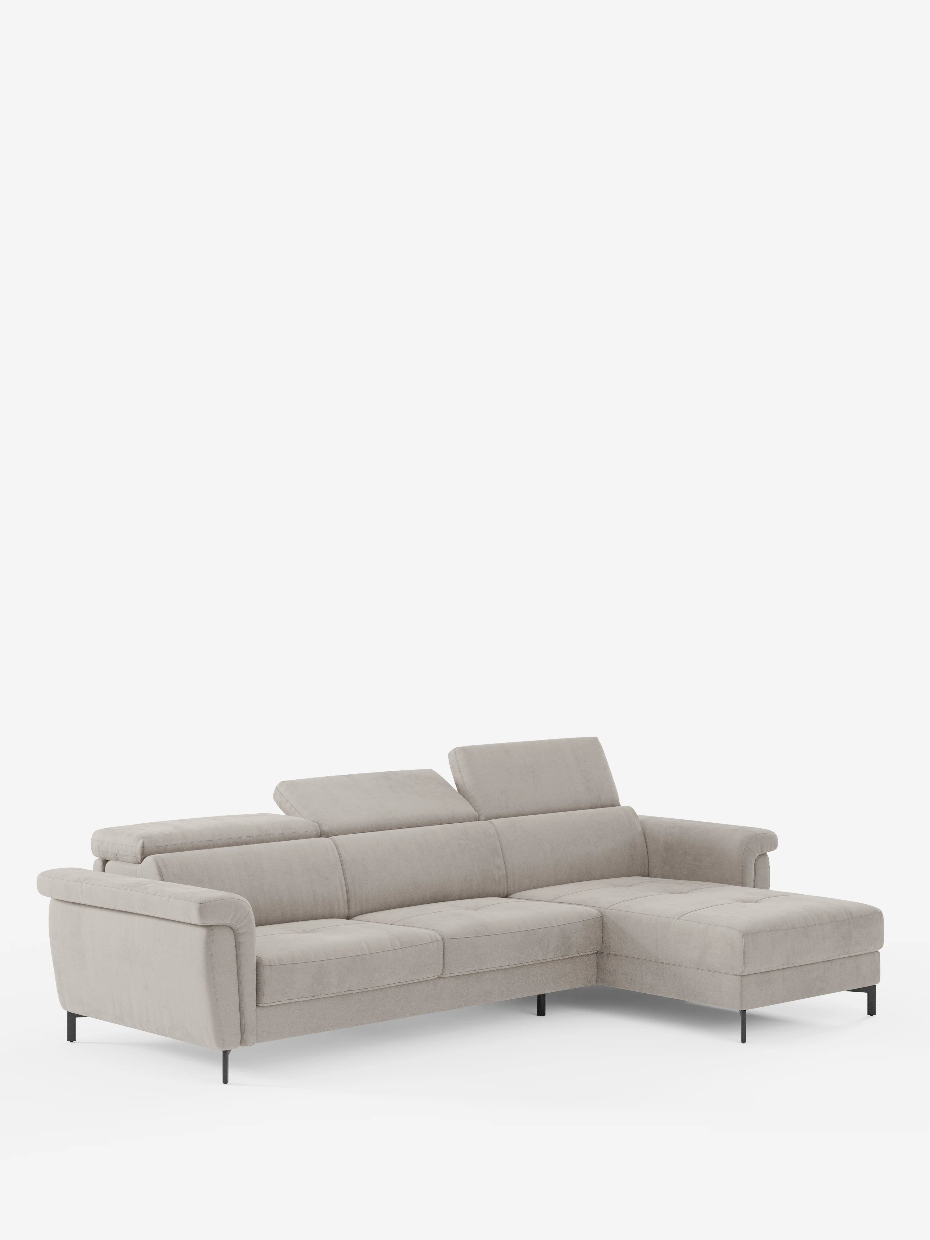 Capri sofá cama esquinero con chaise longue con canapé y reposacabezas reclinables -en tejido antimanchas elegante T30