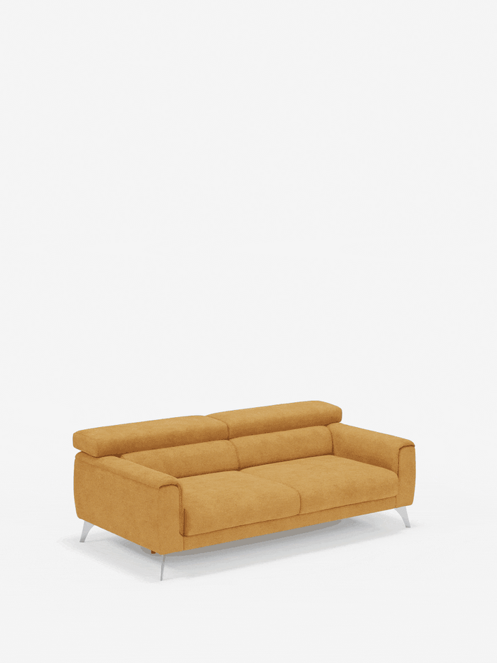 Caravaggio sofá de 2 y 3 plazas con asientos extensibles y reposacabezas reclinables en elegante tejido antimanchas T31