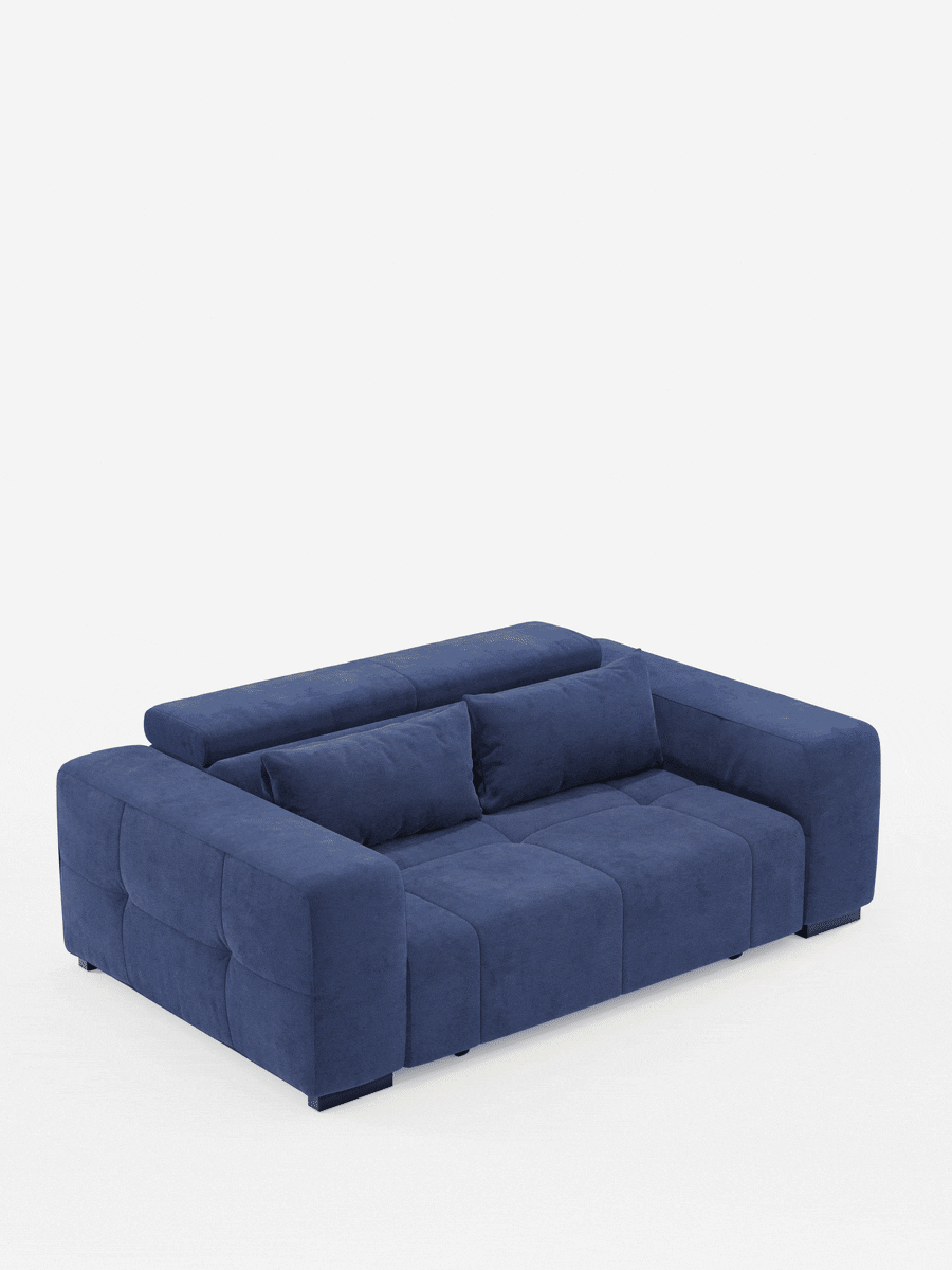 Monarch Sofá con relax eléctrico para alargar los asientos y reposacabezas reclinable en tejido suave antimanchas T31