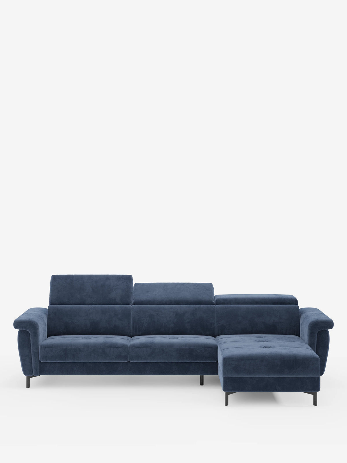 Capri sofá cama esquinero con chaise longue con canapé y reposacabezas reclinables -en tejido antimanchas elegante T30