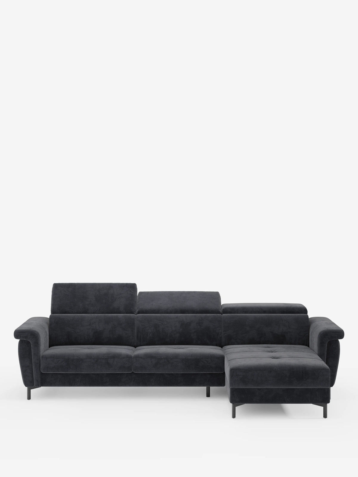 Capri sofá cama esquinero con chaise longue con canapé y reposacabezas reclinables -en tejido antimanchas elegante T30
