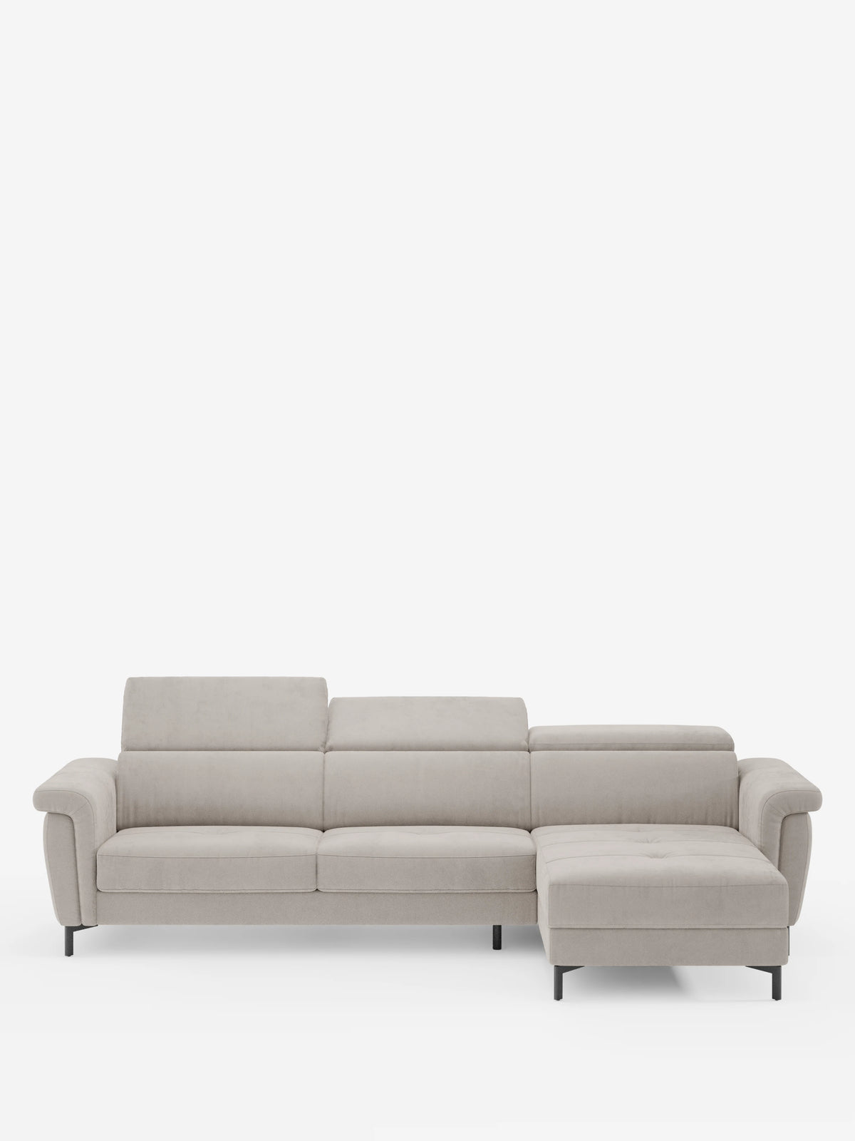 Capri sofá cama esquinero con chaise longue con canapé y reposacabezas reclinables -en tejido antimanchas elegante T30