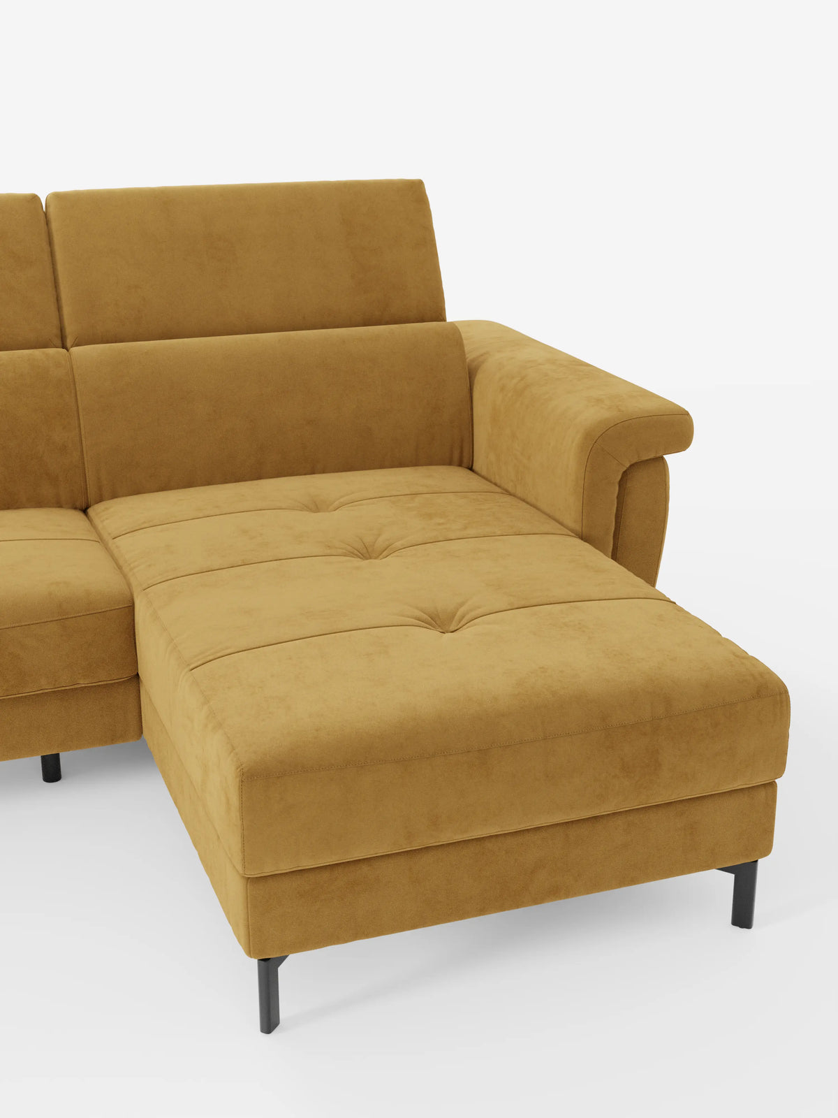 Capri sofá cama esquinero con chaise longue con canapé y reposacabezas reclinables -en tejido antimanchas elegante T30