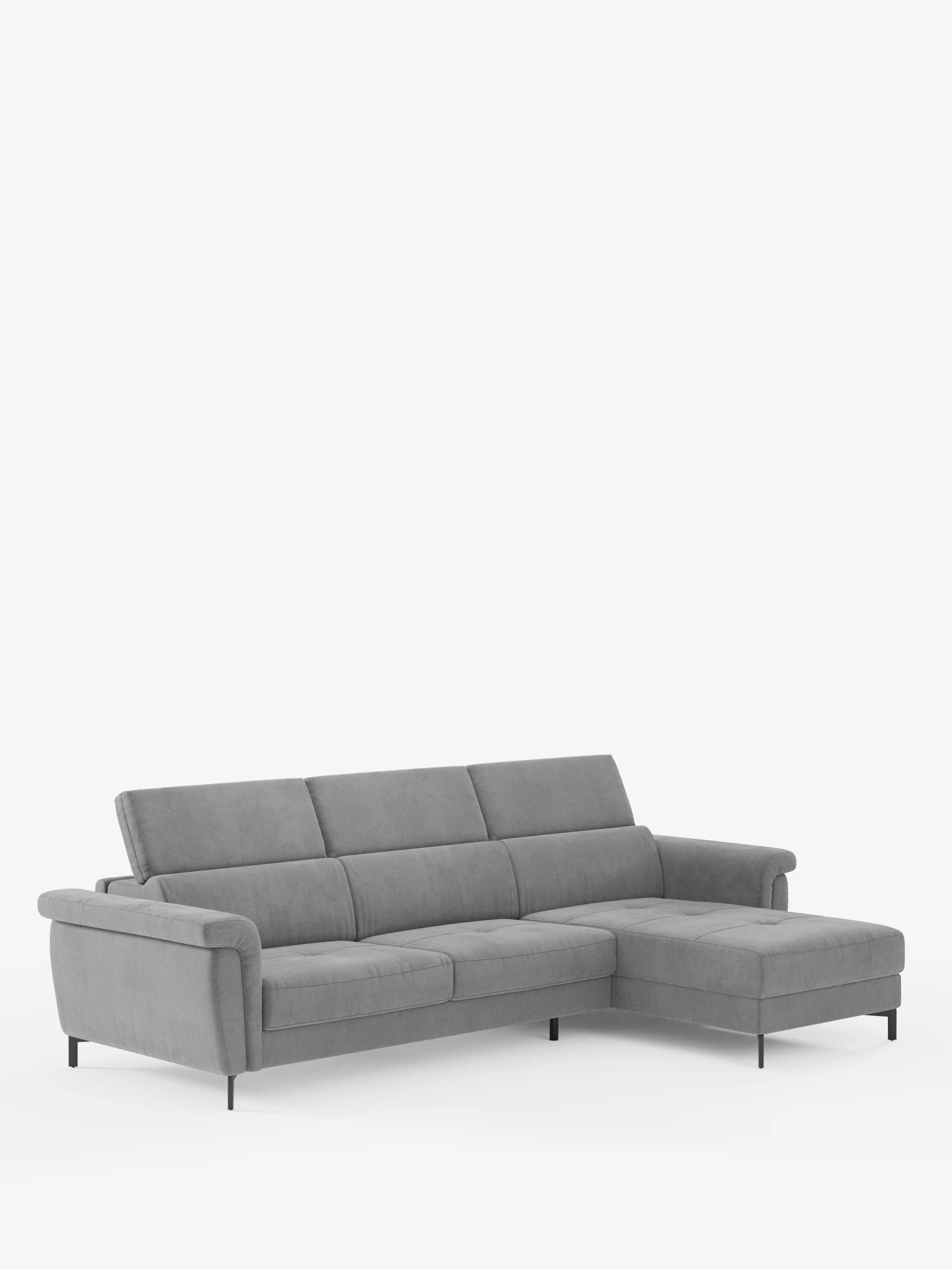 Capri sofá cama esquinero con chaise longue con canapé y reposacabezas reclinables -en tejido antimanchas elegante T30