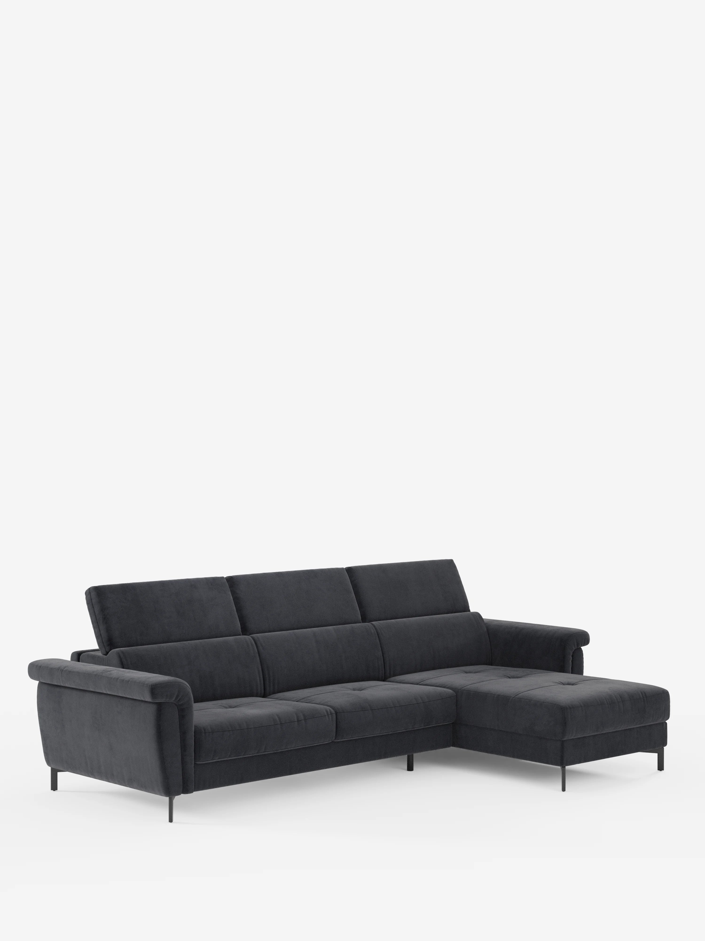 Capri sofá cama esquinero con chaise longue con canapé y reposacabezas reclinables -en tejido antimanchas elegante T30