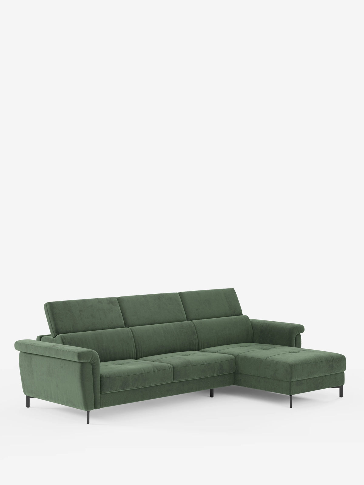Capri sofá cama esquinero con chaise longue con canapé y reposacabezas reclinables -en tejido antimanchas elegante T30