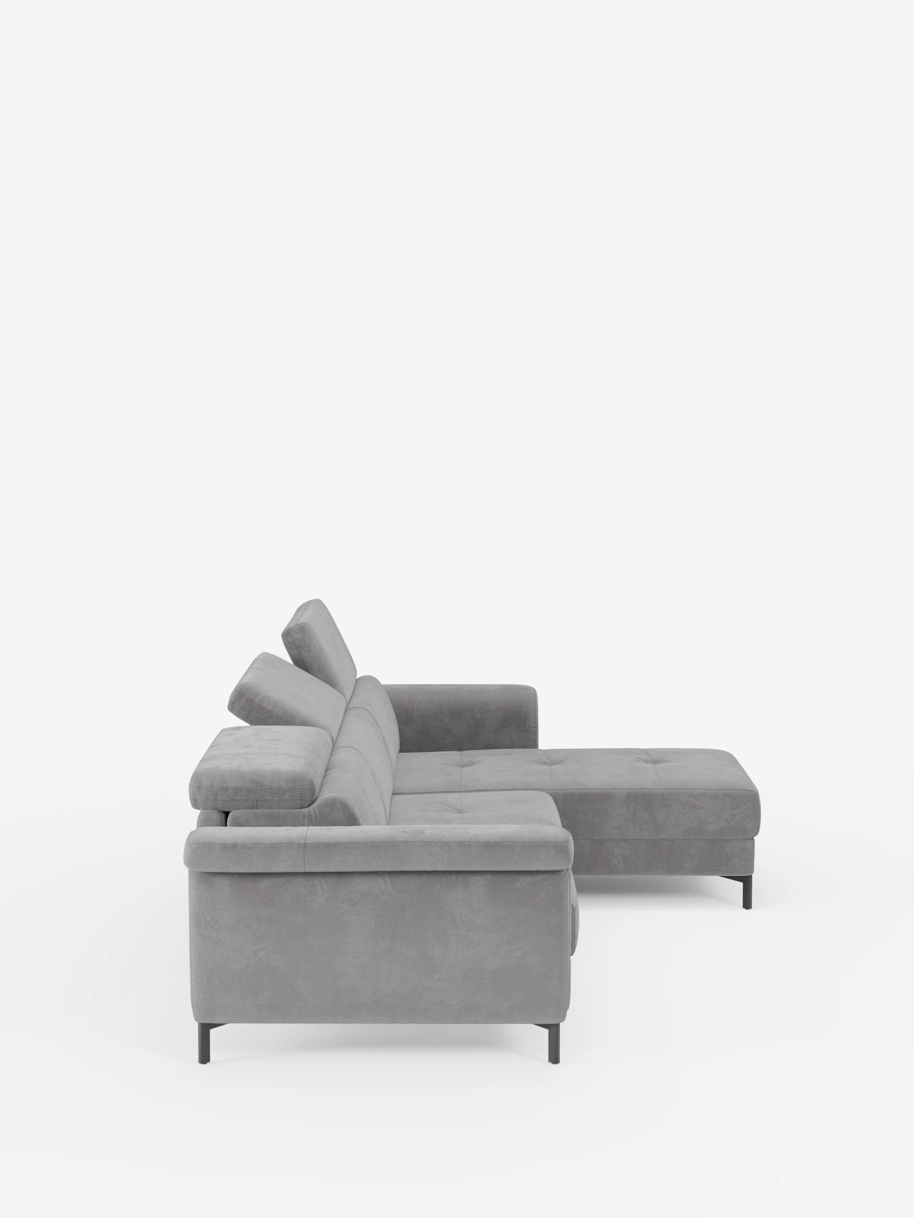 Capri sofá cama esquinero con chaise longue con canapé y reposacabezas reclinables -en tejido antimanchas elegante T30