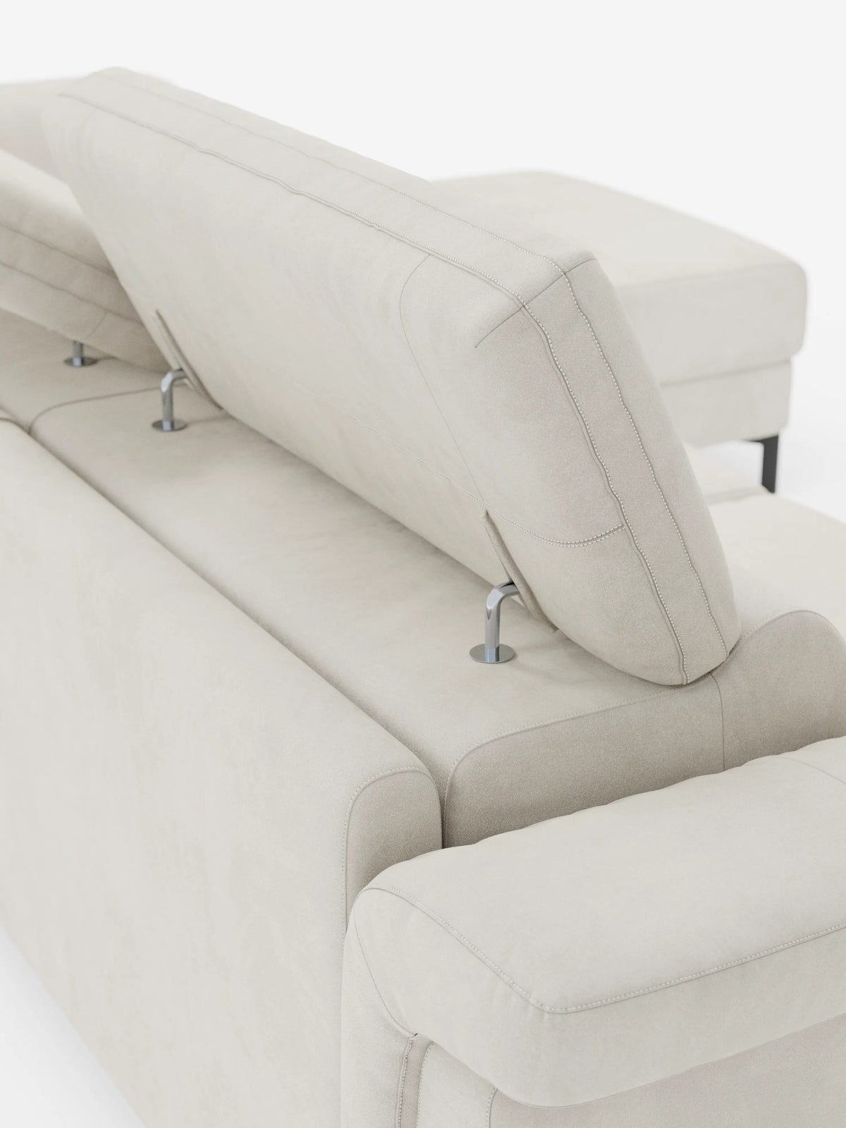 Capri sofá cama esquinero con chaise longue con canapé y reposacabezas reclinables -en tejido antimanchas elegante T30