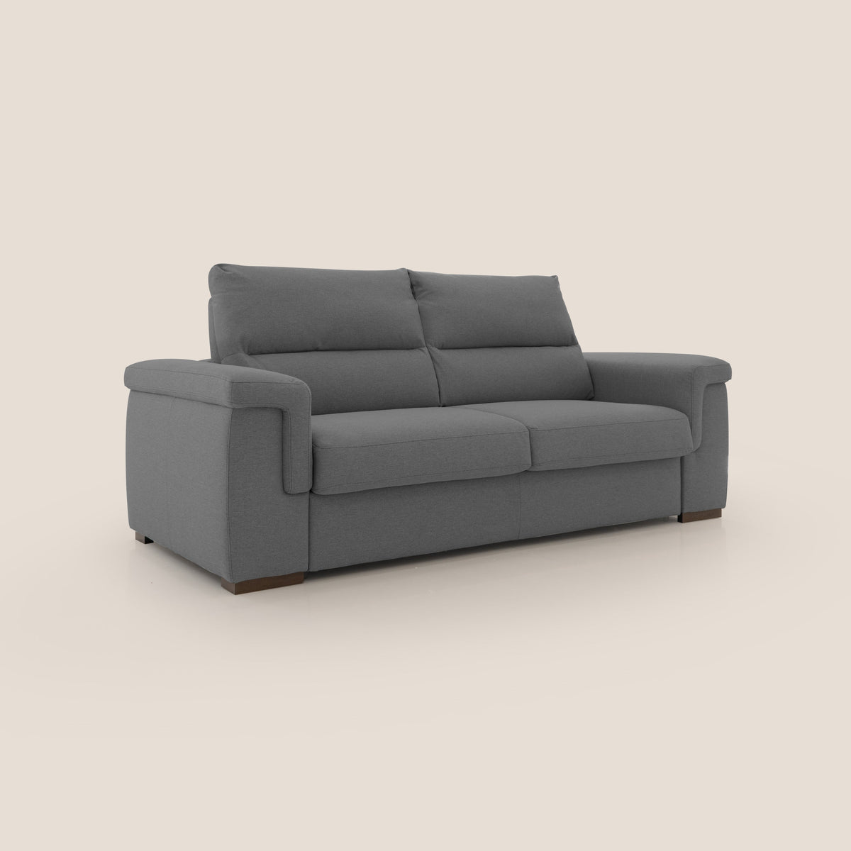 Magnolia divano letto con materasso alto 18 cm morbido schienale alto in tessuto smacchiabile T05 antracite - divitt.sbs
