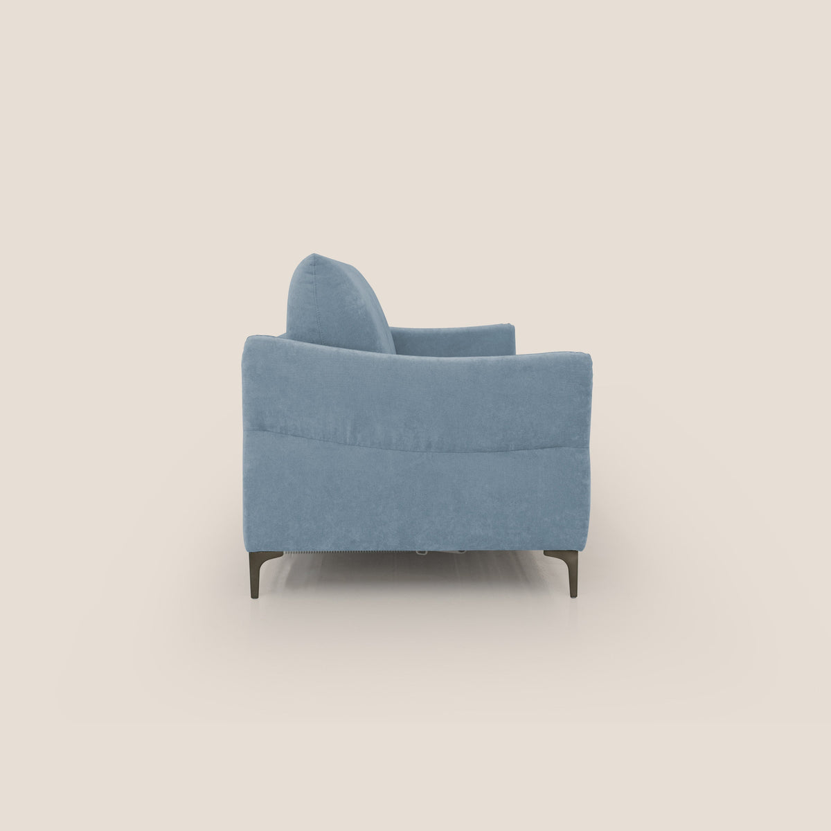 Dalia divano letto con materasso H18 cm e piedi alti in raffinato tessuto smacchiabile T17 carta da zucchero - divitt.sbs