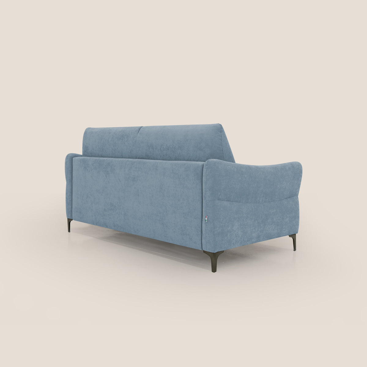Dalia divano letto con materasso H18 cm e piedi alti in raffinato tessuto smacchiabile T17 carta da zucchero - divitt.sbs
