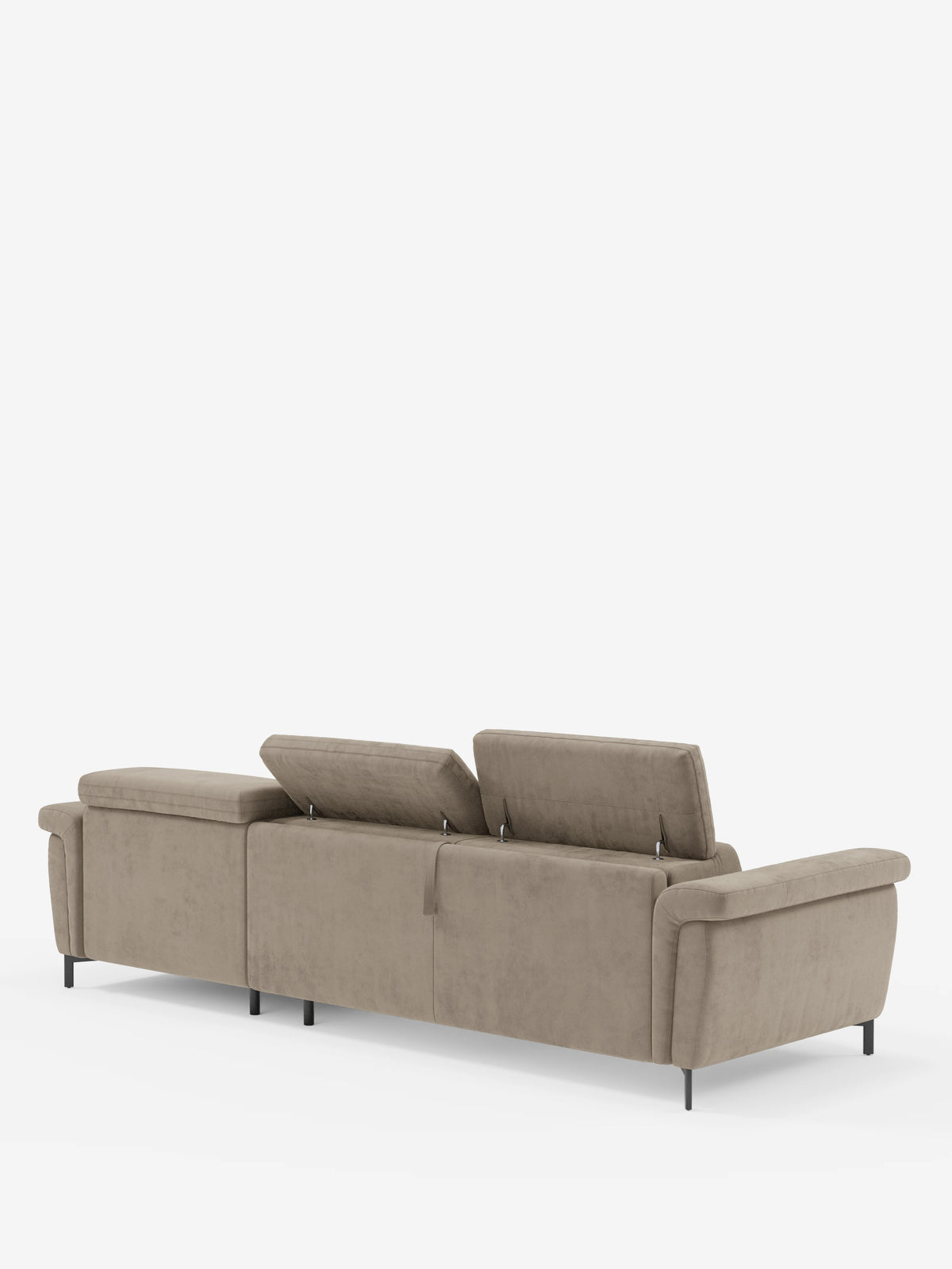 Capri sofá cama esquinero con chaise longue con canapé y reposacabezas reclinables -en tejido antimanchas elegante T30