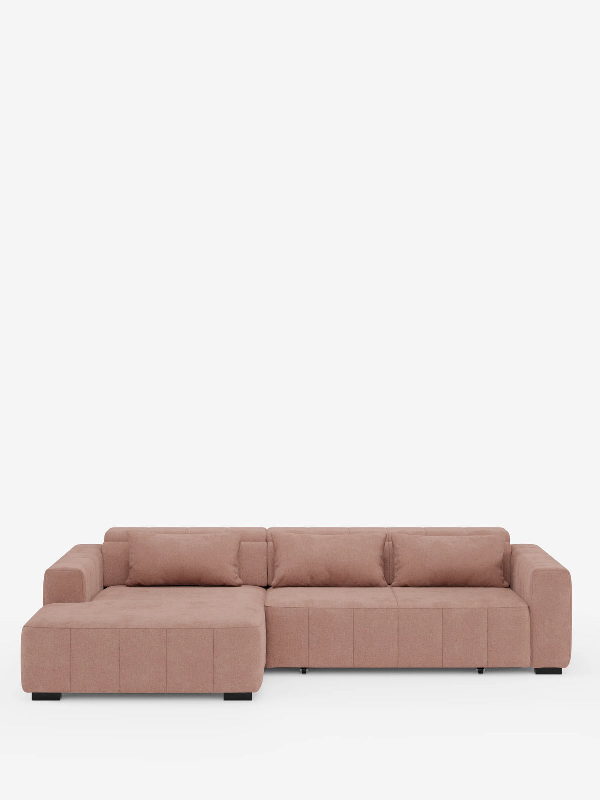Doric Sofá esquinero con chaise longue y asientos extensibles con relax eléctrico - reposacabezas reclinables en tejido antimanchas T23